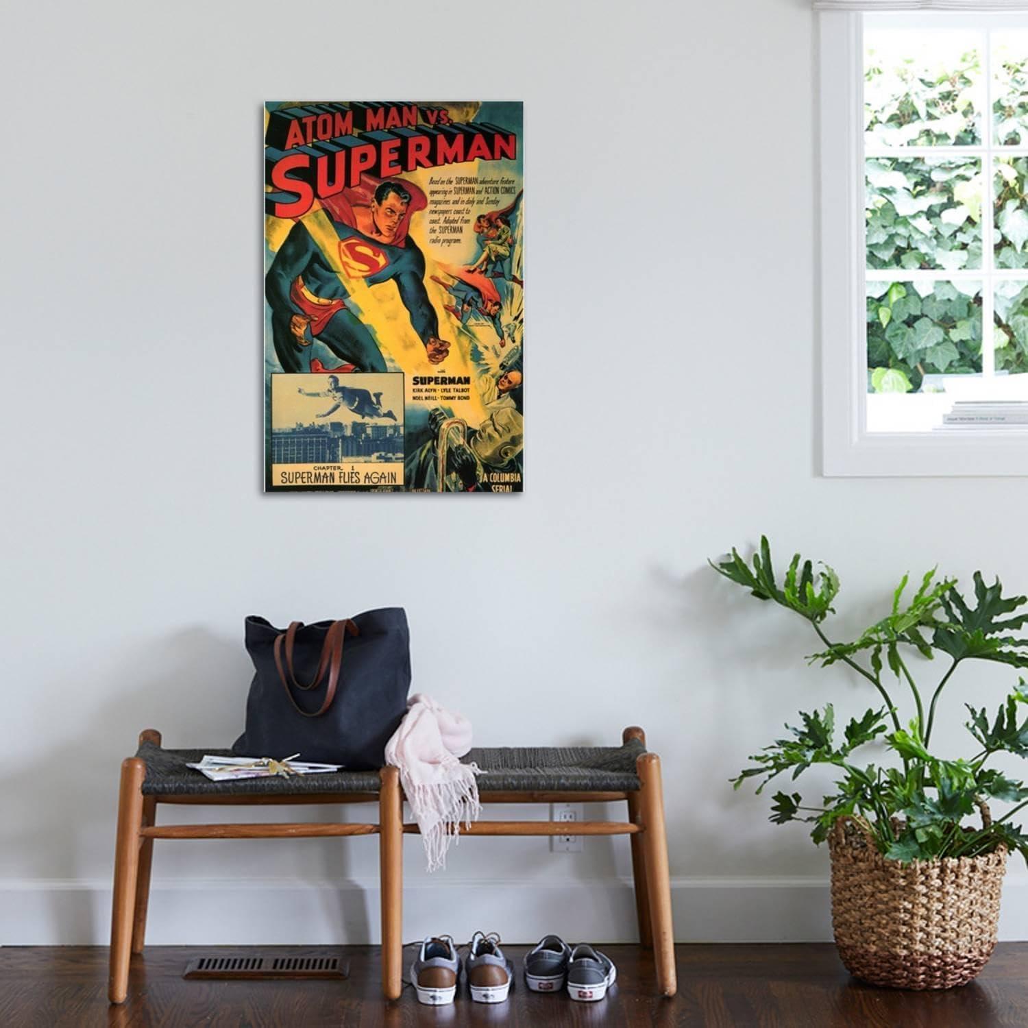 Art.com Atom Man Vs. Superman, 1948 Art Print, 24" x 36"