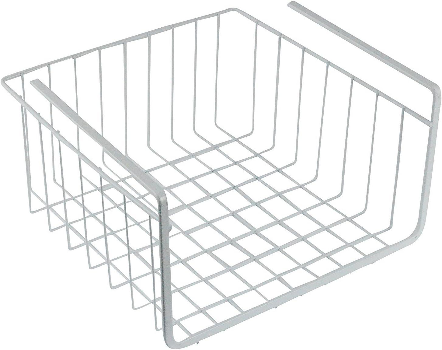 White Wire Under-Shelf Storage Basket, 10-Inch – Durable Organization Solution for Kitchen, Pantry, and Closet