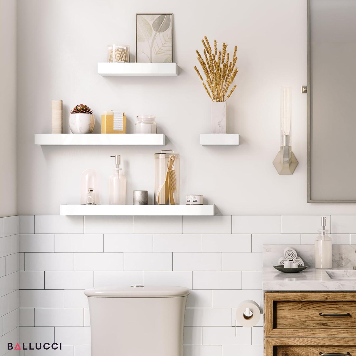 Ballucci Array 4 Piece Floating Wall Shelves Set