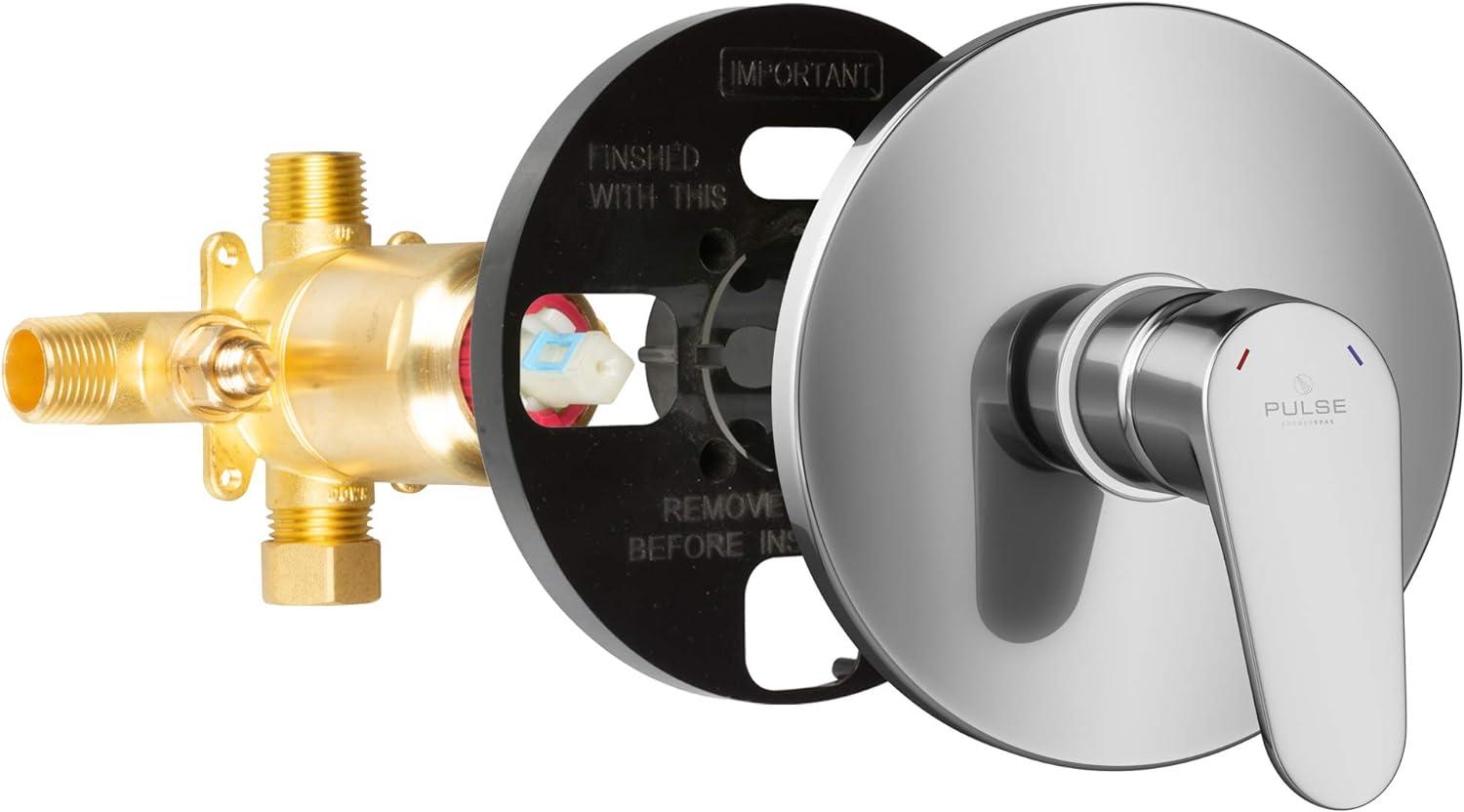 PULSE ShowerSpas TruTemp Pressure Balance Brass Valve and Chrome Trim Kit