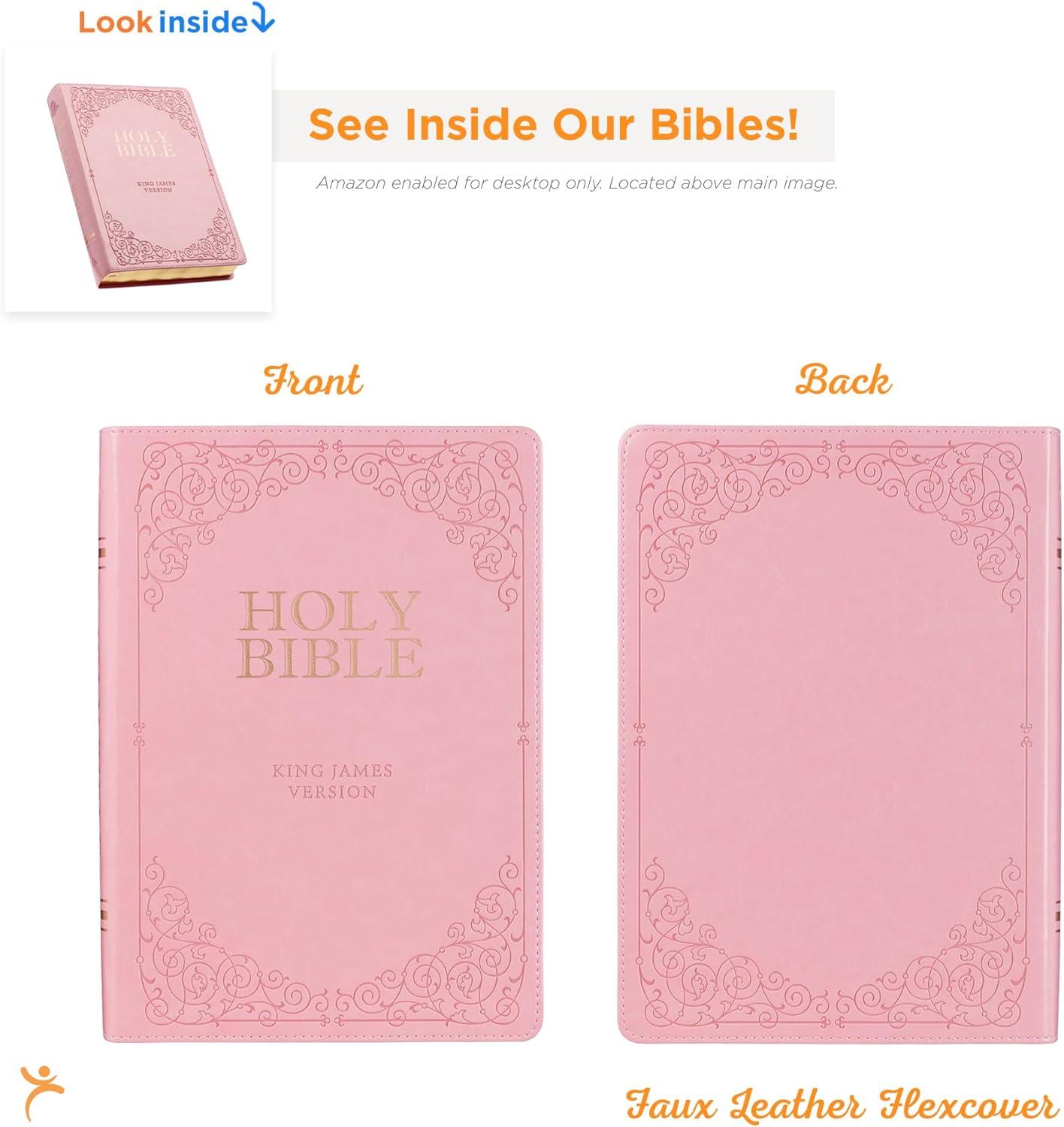 KJV Bible Giant Print Full Size Pink (Large Print) (Hardcover)