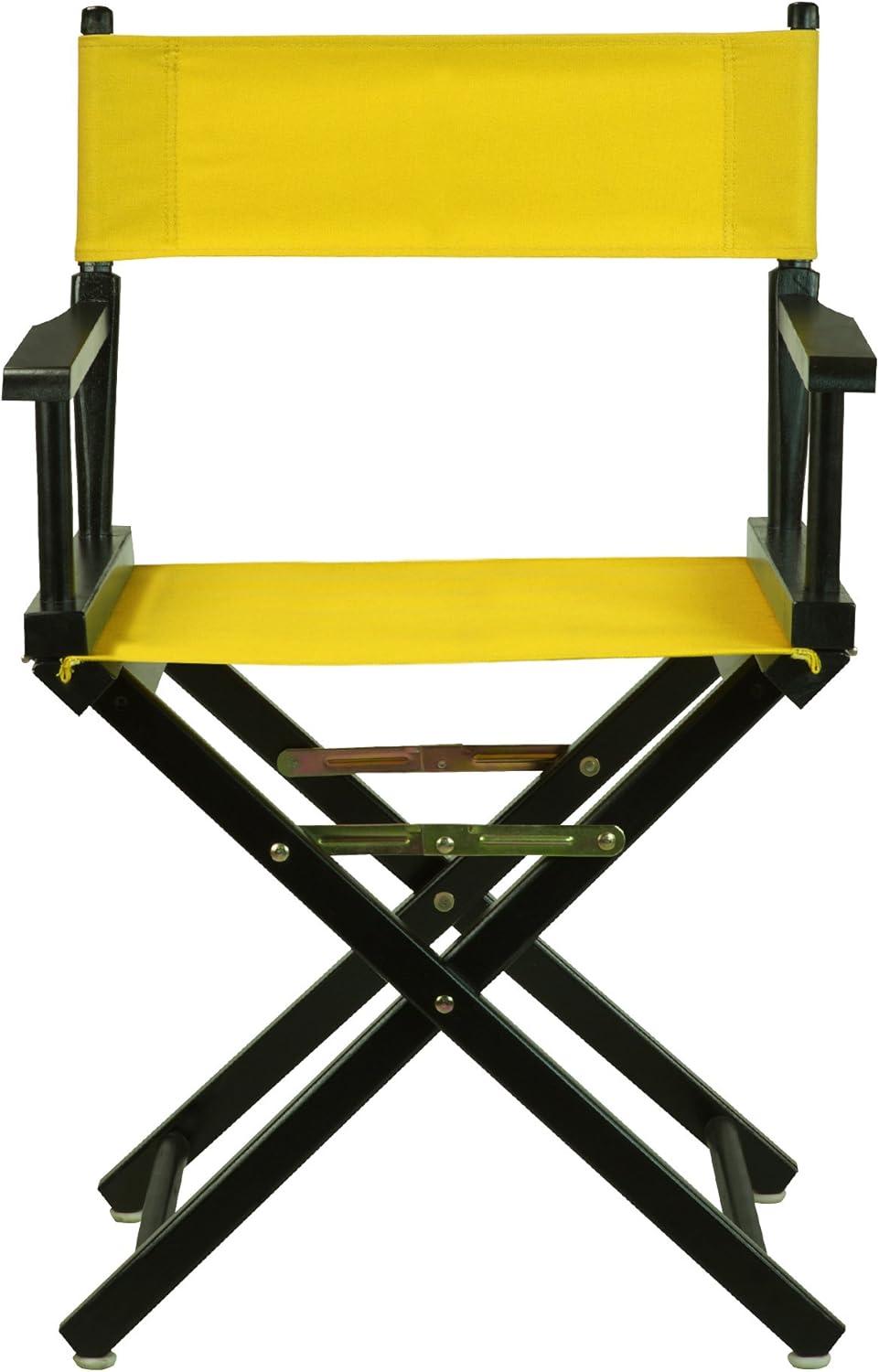 "18" Director's Chair Black Frame-Gold Canvas"