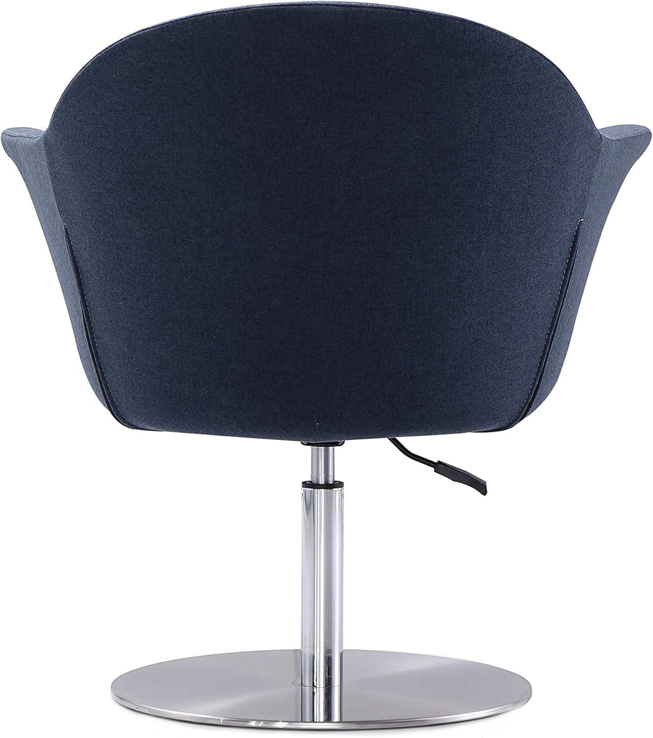 Manhattan Comfort Voyager Fabric Height Adjustable Accent Chair in Smokey Blue