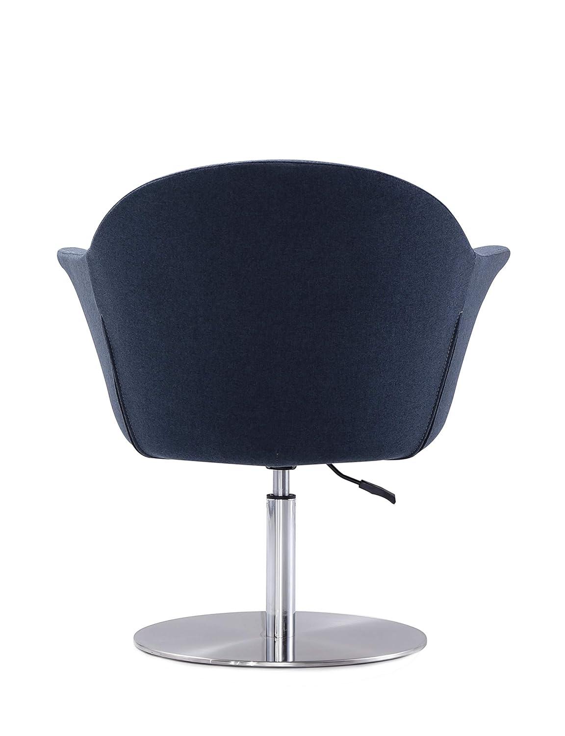 Manhattan Comfort Voyager Fabric Height Adjustable Accent Chair in Smokey Blue