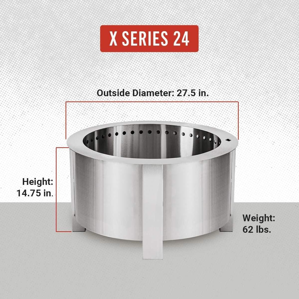 X Series 24 Stainless Steel Smokeless Wood Fire Pit