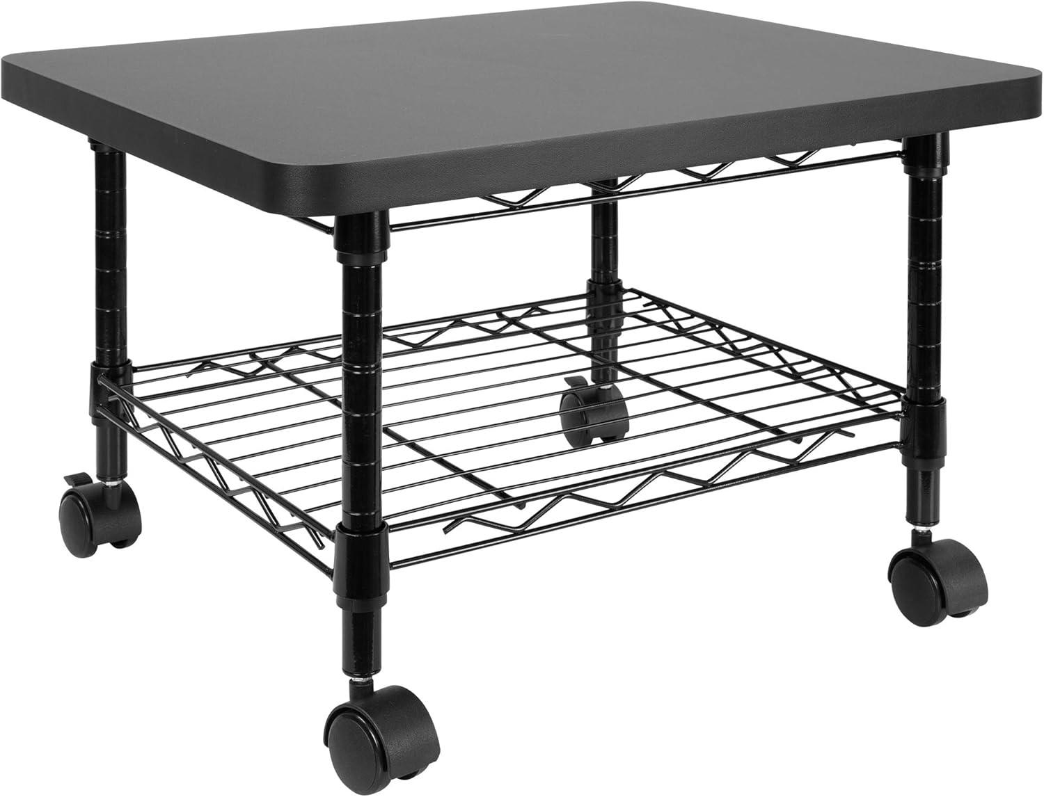 Mount-It! Under Desk Printer Stand with Wheels & Storage Shelf for Office and Home Use, 2 Tiers