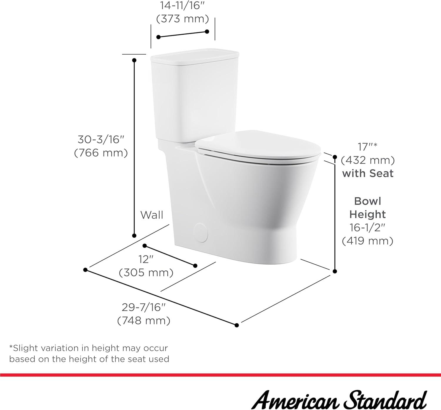 American Standard American Standard Aspirations 1.28 Gallons GPF Elongated Comfort Height Floor Mounted Two-Piece Toilet (Seat Included) 252AA898.020