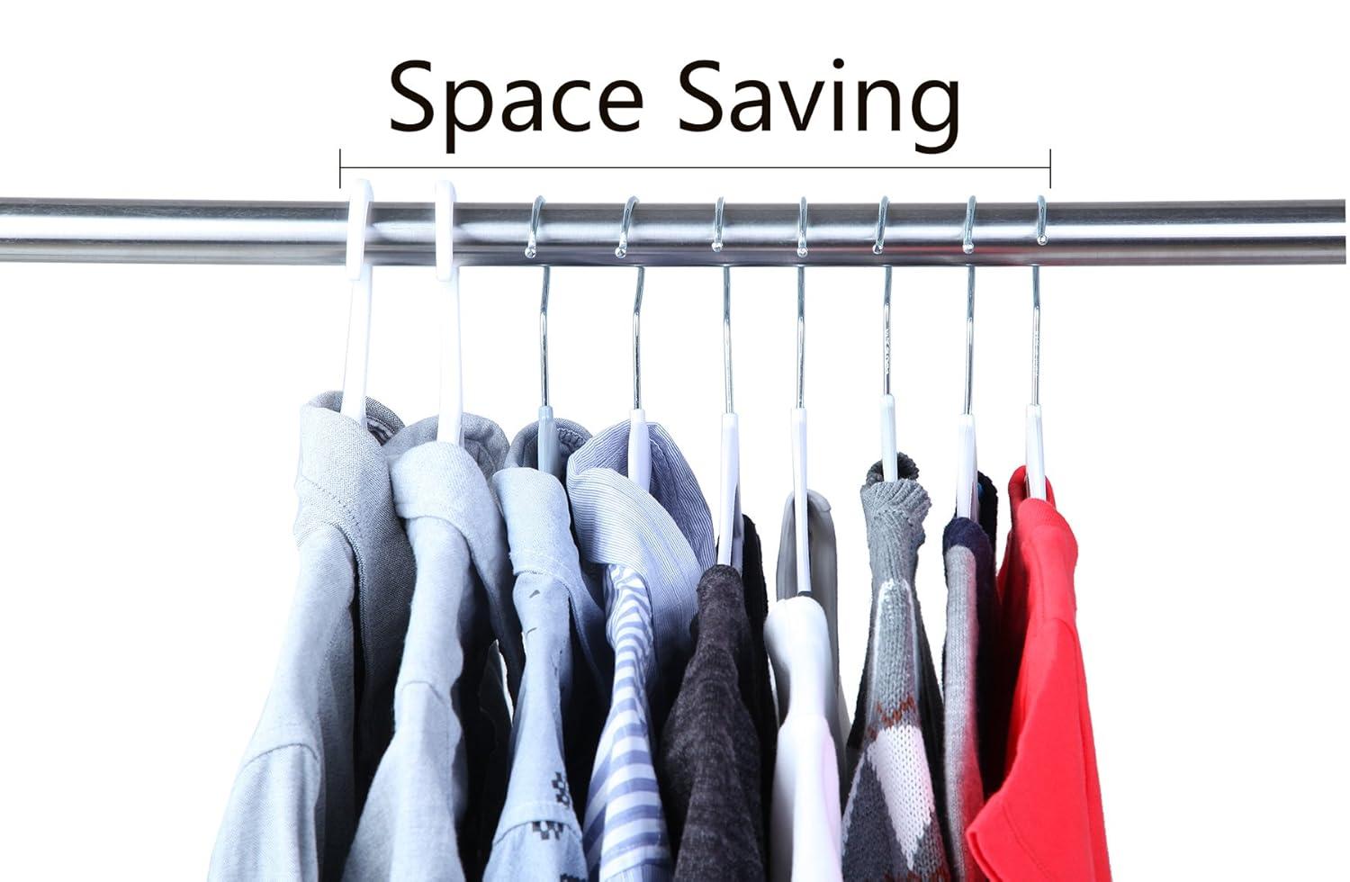 Finnhomy 50 Pack Plastic Hangers, Heavy Duty Clothes Hangers with Non-Slip Pads, Space Saving Easy Slide Organizer for Bedroom Closet, Great for Shirts, Pants, White