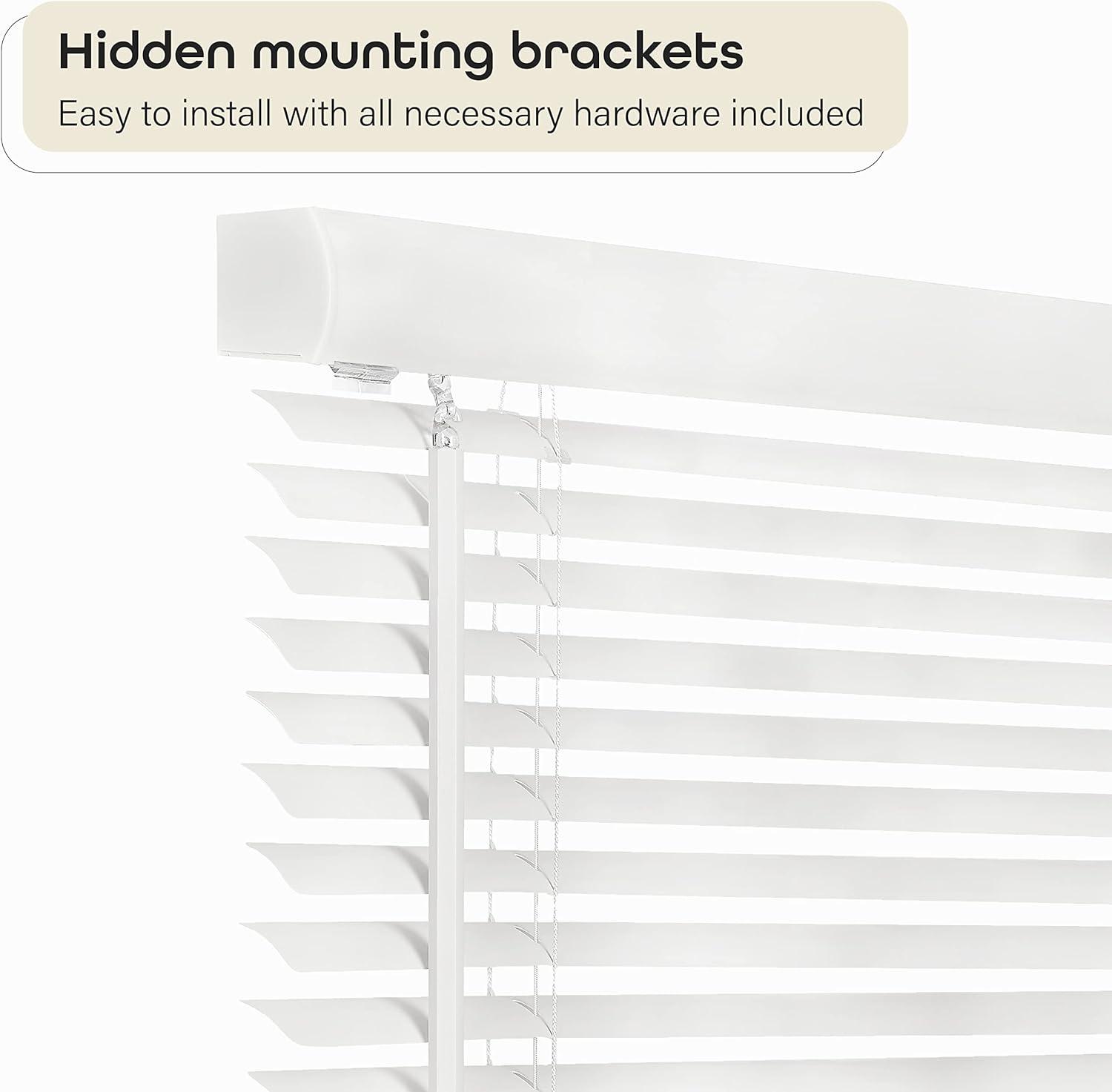 Achim GII Morningstar Indoor Cordless White Vinyl Light Filtering Window Mini Blind, 64" L x 35" W