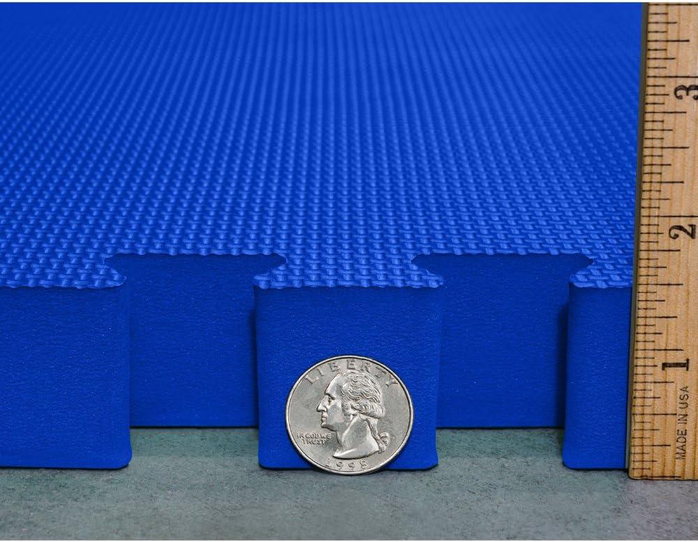 Meister X-Thick 1.5" Interlocking 16 Tiles Gym Floor Mat - Blue