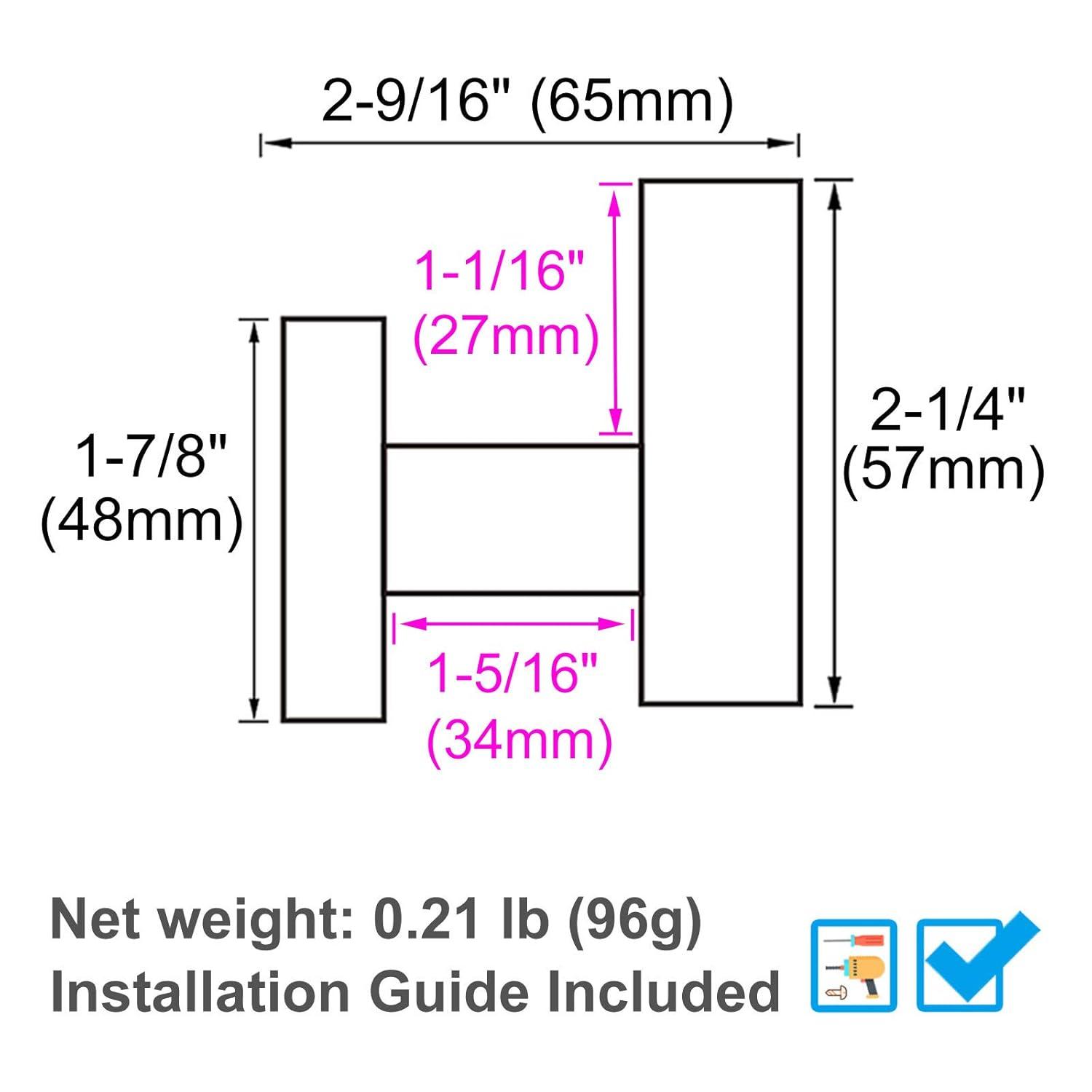 Angle Simple Matte Black Towel Hook 2 PCS, Stainless Steel Kitchen Bathroom Towel Holder, Round Coat Robe Hanger for Wall