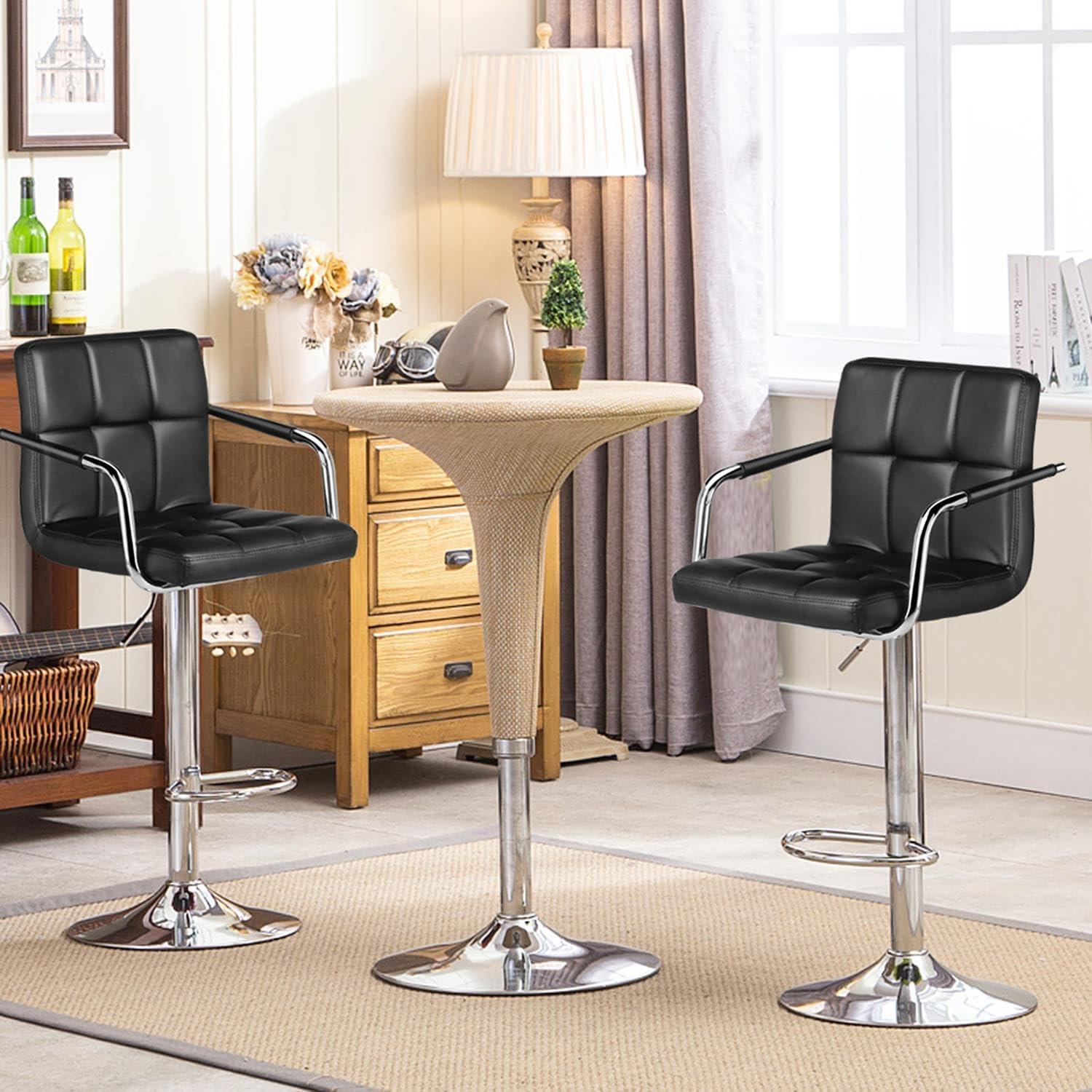 LACOO 33" - 44" Bar Height Adjustable Swivel Barstool