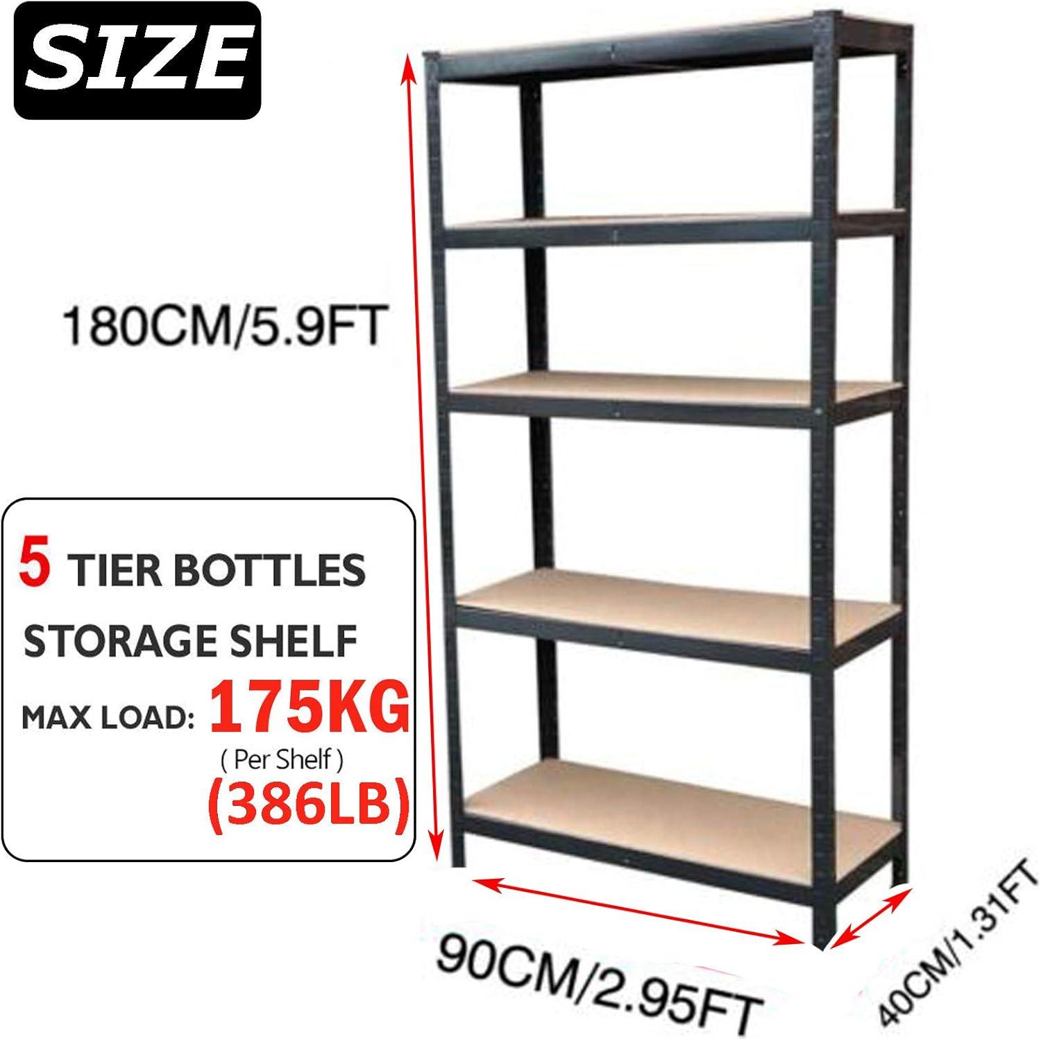 Dayplus 5-Shelf Heavy Duty Metal Muscle Rack Garage Shelving Storage Rack 150CM Shelf