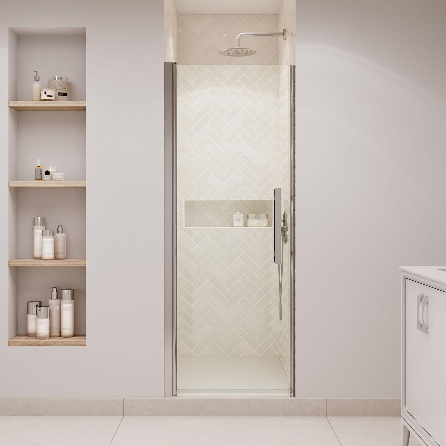 OVE Decors Pasadena 28 To 29 3/8 In. W X 72 In. H Alcove Frameless Pivot Shower Door , 2025