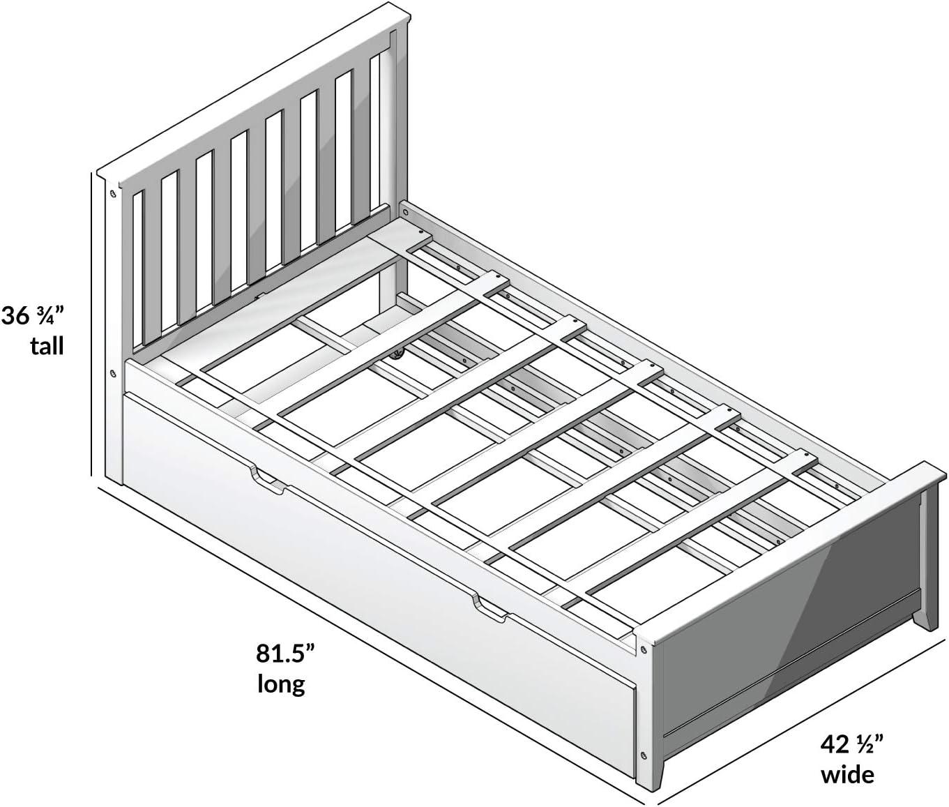 Max & Lily Espresso Twin Bed with Trundle and Wood Headboard