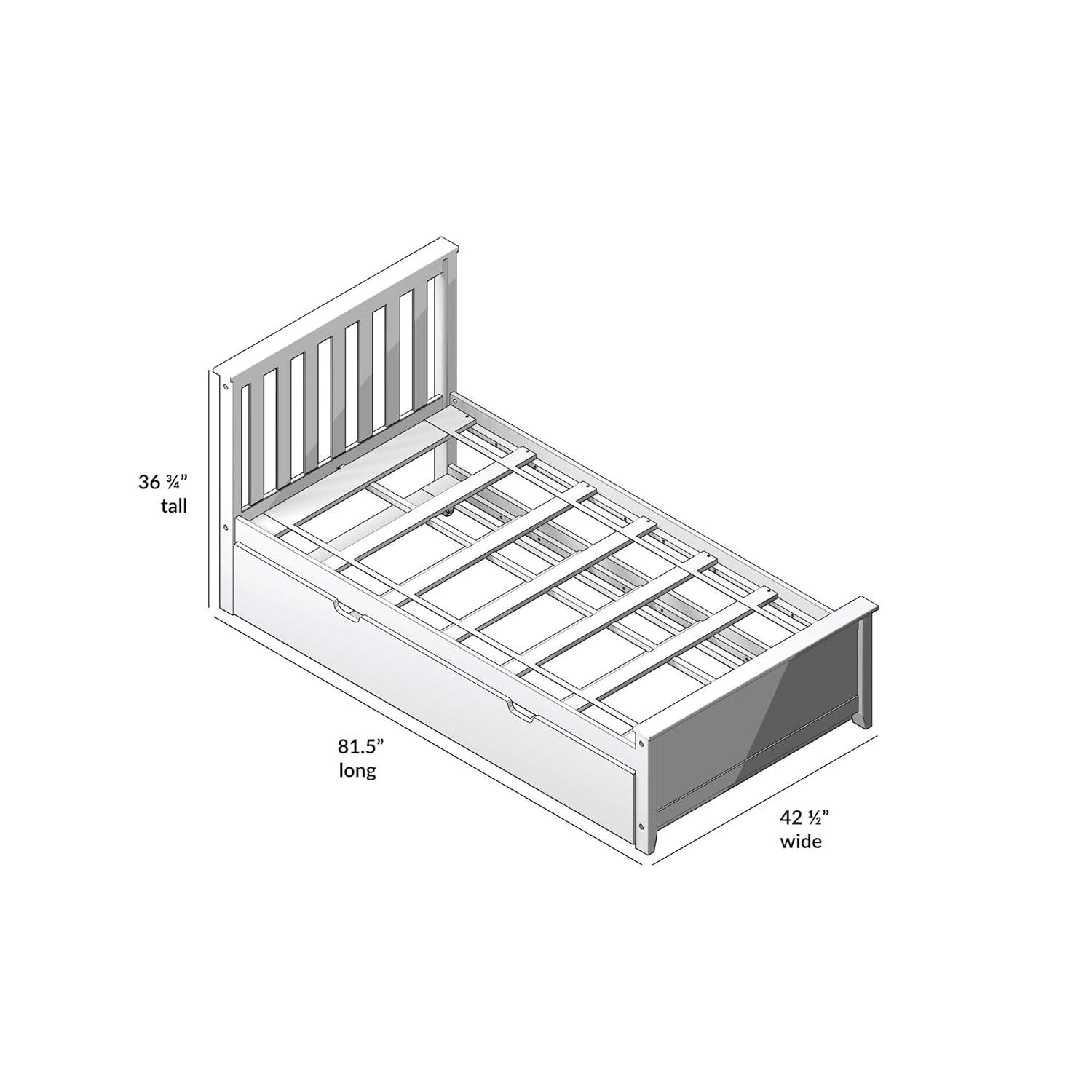 Max & Lily Twin-Size Bed with Trundle, Clay