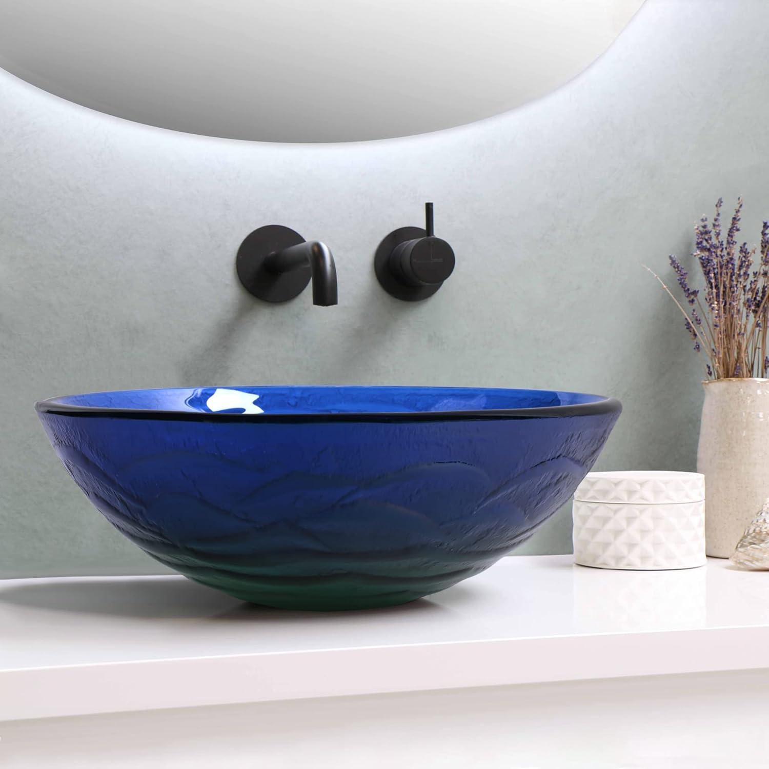 Tempered Glass Circular Vessel Bathroom Sink