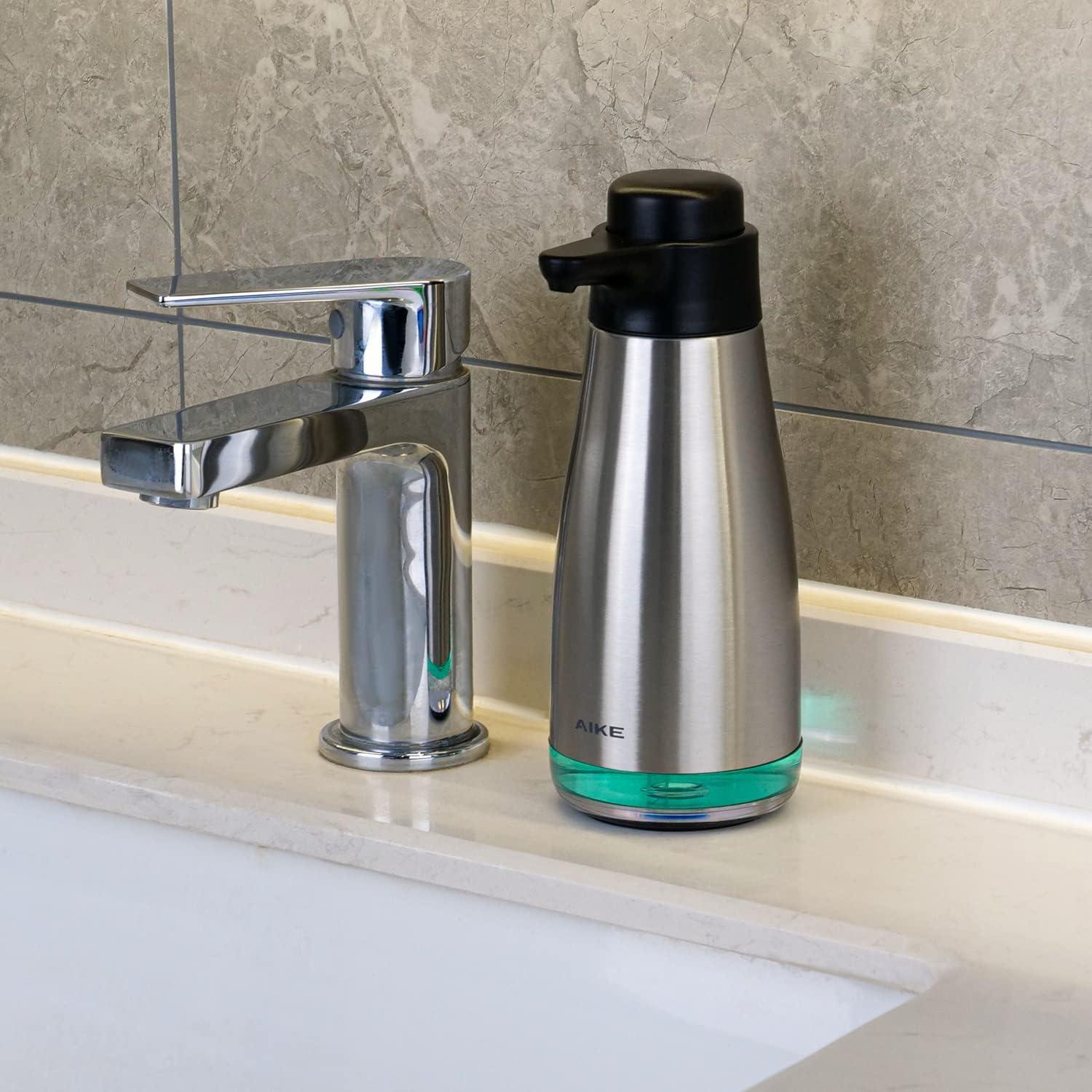 Stainless Steel and Black Liquid Soap Dispenser, 15 fl. oz