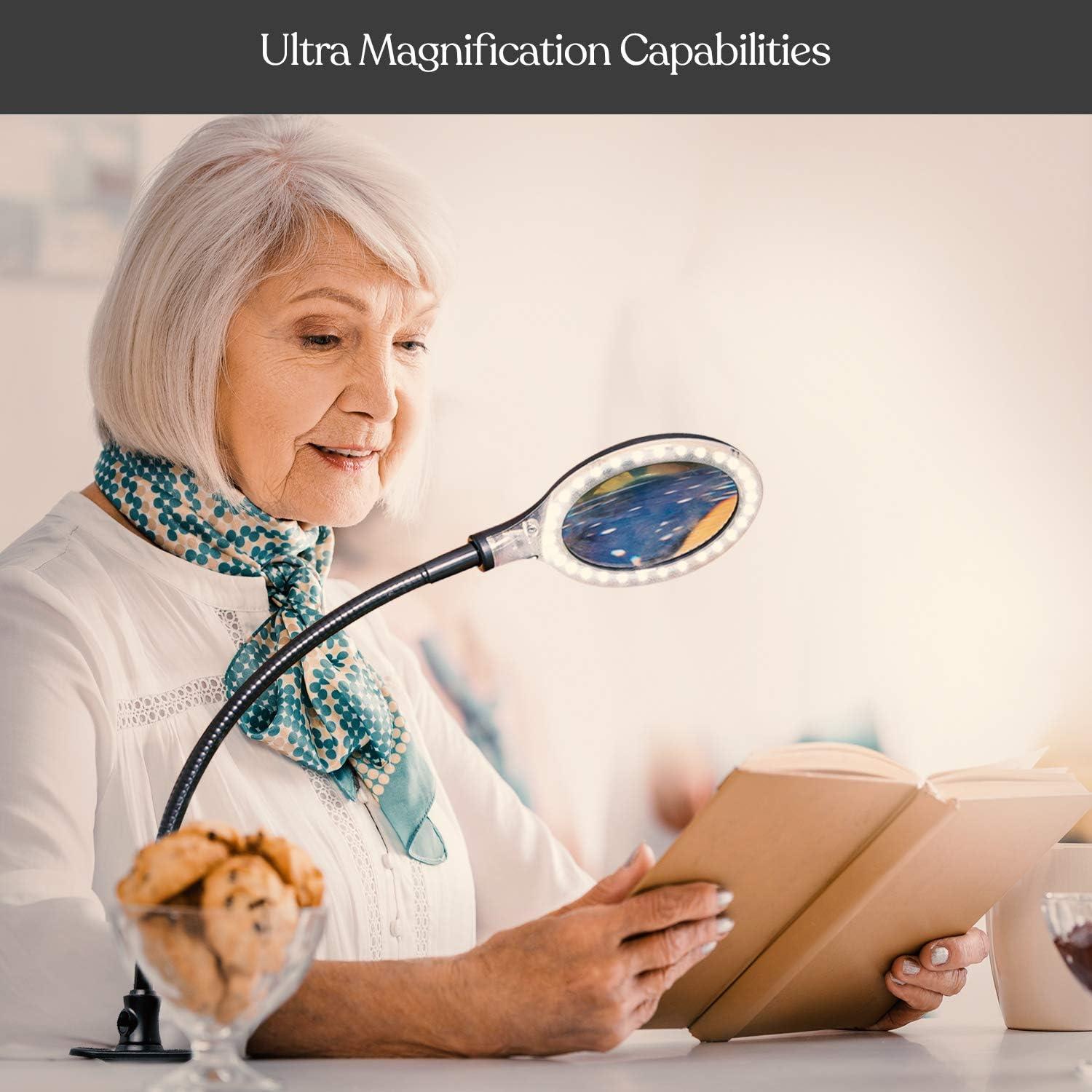 Brightech Lightview Pro 23.5 in. Adjustable Gooseneck Magnifying Desk Lamp