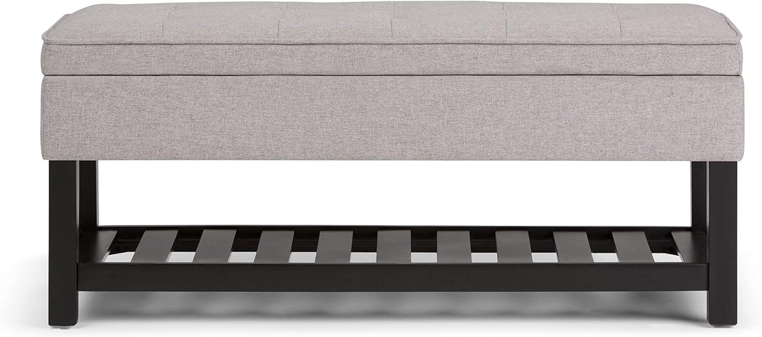 Simpli Home Cosmopolitan 44"W Transitional Tufted Storage Ottoman Bench with Lift Top