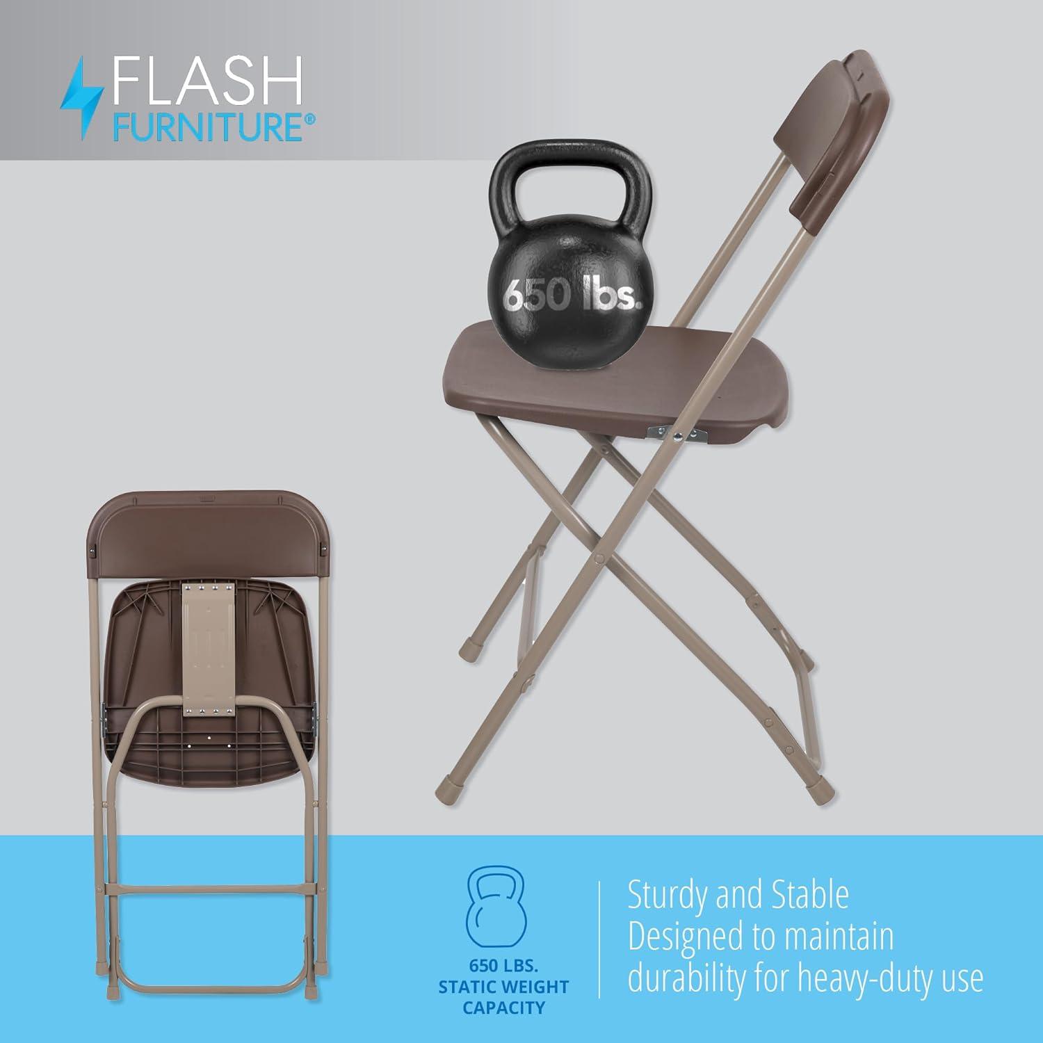 Flash Furniture Hercules Series Plastic Folding Chair - 10 Pack 650LB Weight Capacity