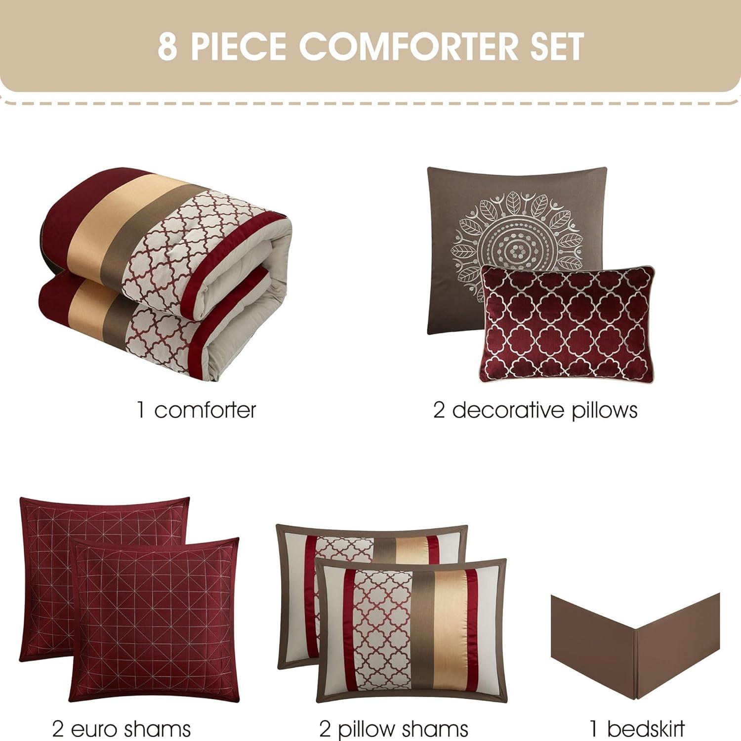 Nanshing America, Inc Avalon Microfiber Modern & Contemporary 8 Piece Comforter Set
