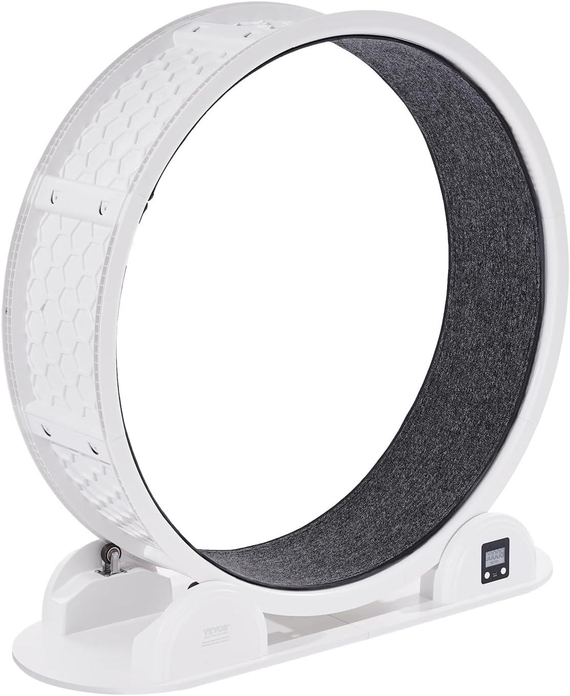 Large White and Gray ABS Cat Exercise Wheel with Pedometer
