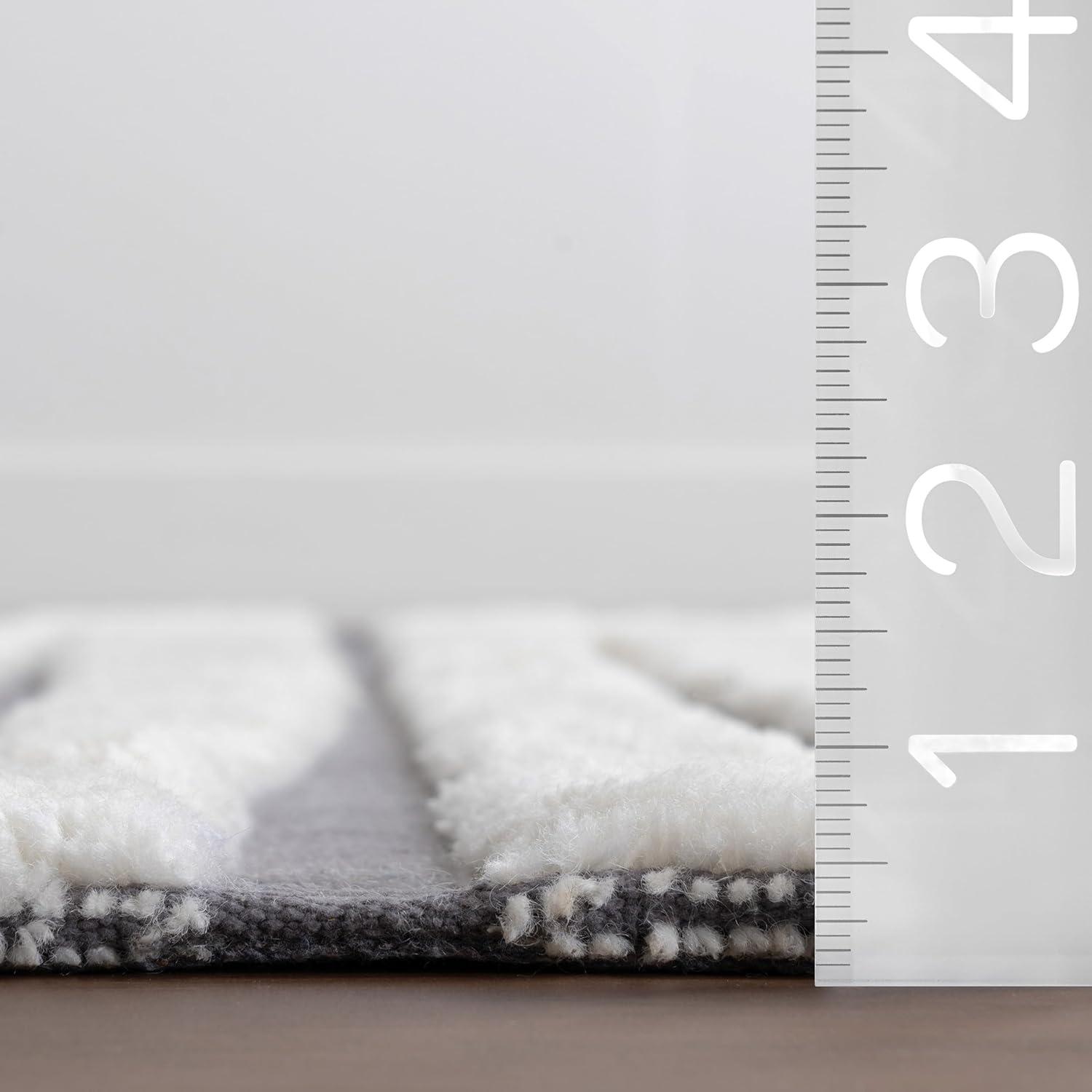 Frenshe Interiors x Rugs USA - Studio Striped New Zealand Wool Indoor Area Rug, Runner 2' 6" x 8', Studio Ivory