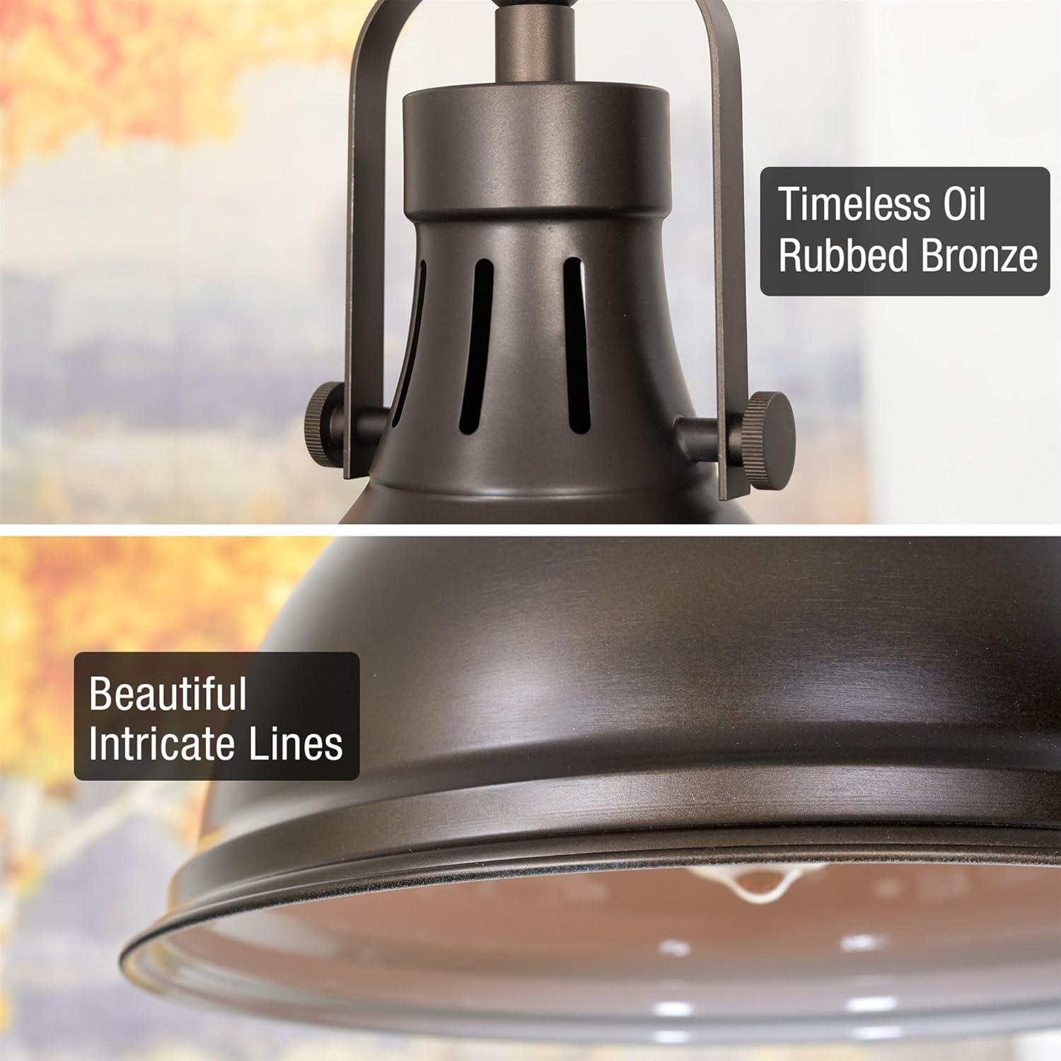 Kira Home Belle 14" Modern Industrial Pendant Light, Adjustable Hanging Height, Oil Rubbed Bronze Finish