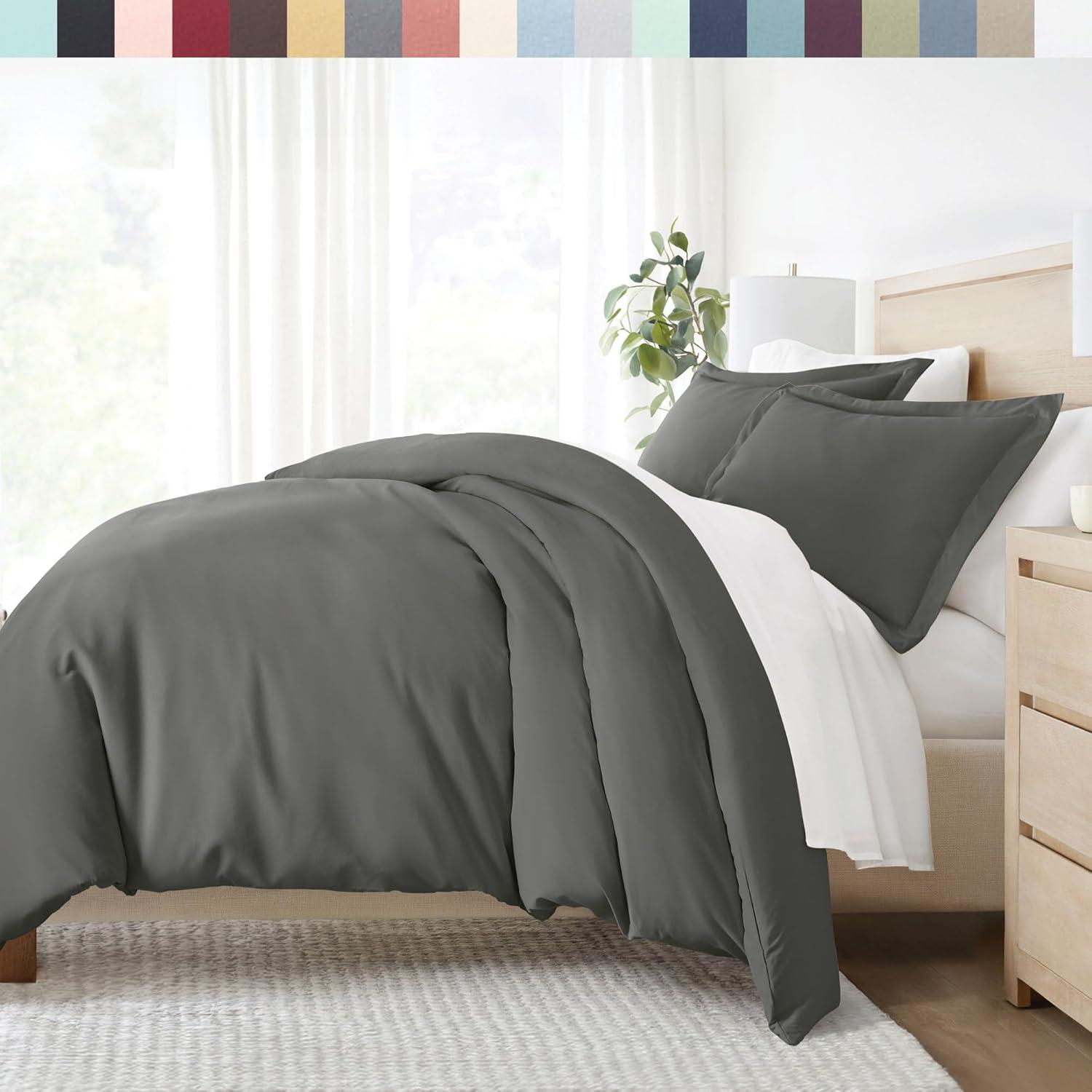 Linen Market Duvet Cover King Size (Gray) - Experience Hotel-Like Comfort with Unparalleled Softness, Exquisite Prints & Solid Colors for a Dreamy Bedroom – King Duvet Cover Set with 2 Pillow Shams