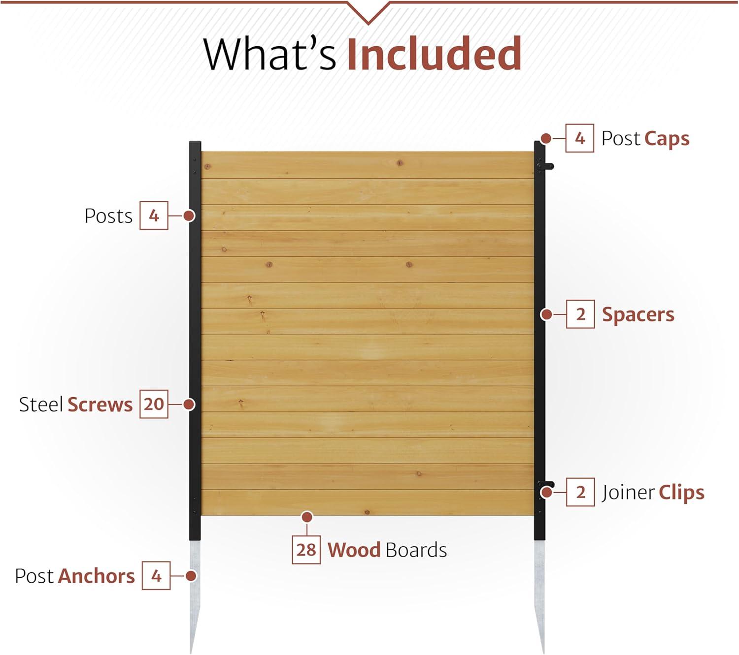 4ft H x 4ft W (2 Panels) No Dig Enclo Premium Wood Privacy Screen, Ideal Outdoor Privacy Wall, Pool Equipment Enclosure, Cedar Privacy Fence, Trash Can Enclosures, Air Conditioner Fence, EC18029