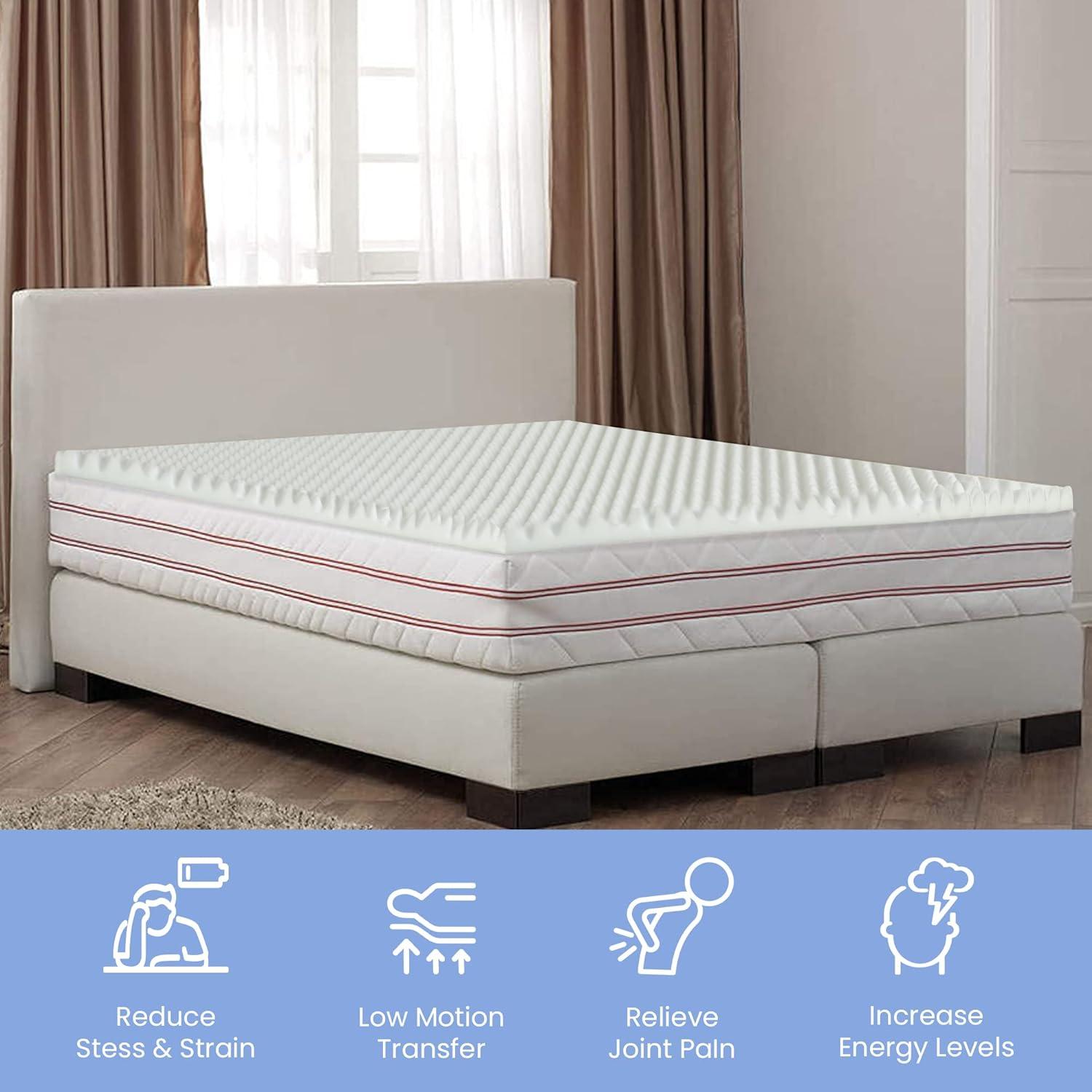 Twin White Gel Eggcrate Foam Mattress Topper