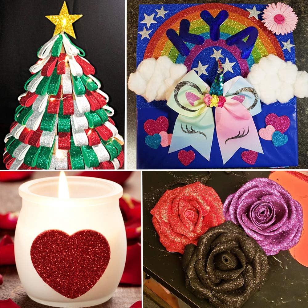 30PCS Glitter EVA Foam Sheets 8x12 Inch,2mm Thick Craft Foam Sheet for Children's Craft Activities DIY Cutters,Arts