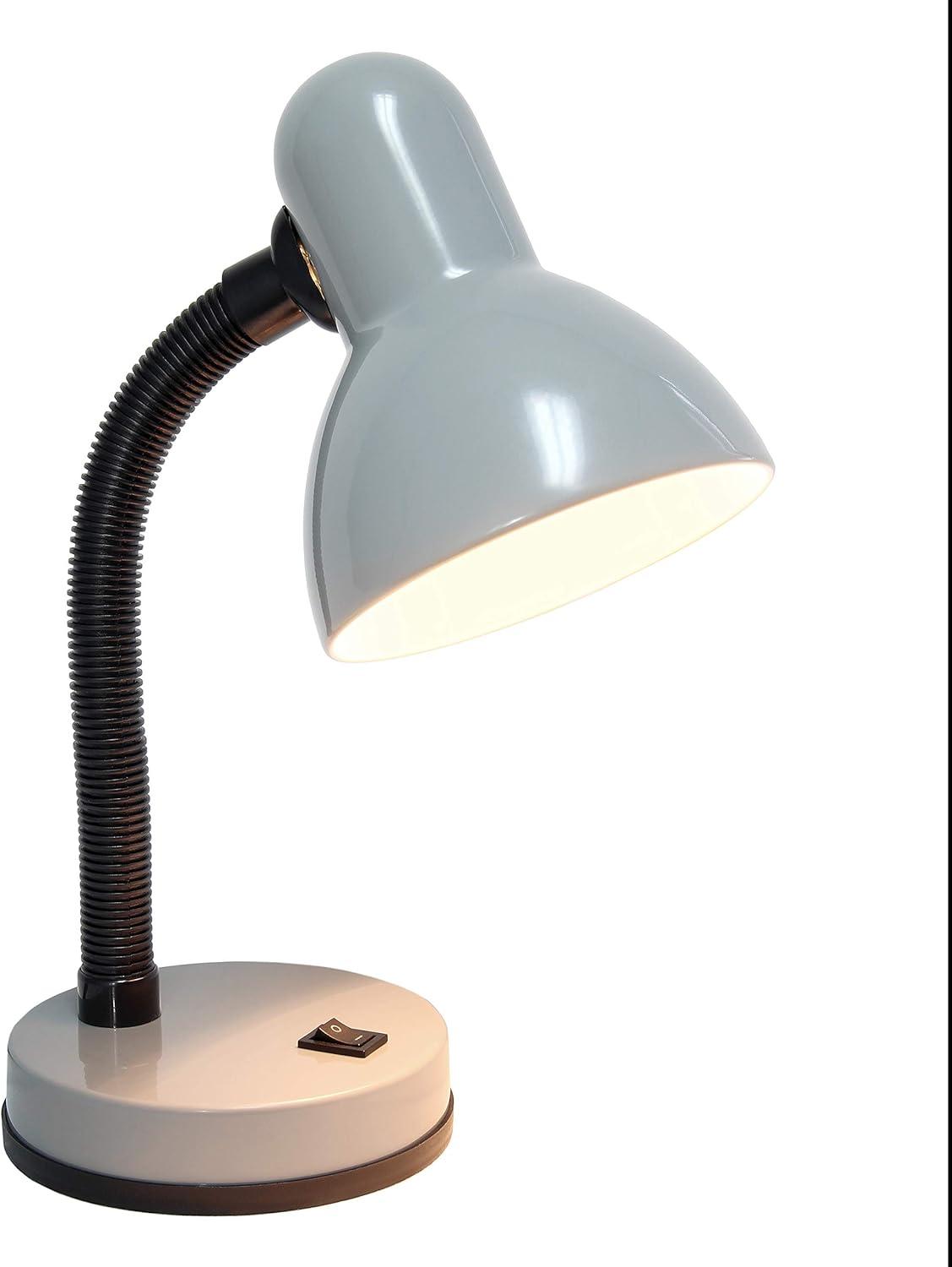 Basic Metal Desk Lamp with Flexible Hose Neck - Simple Designs