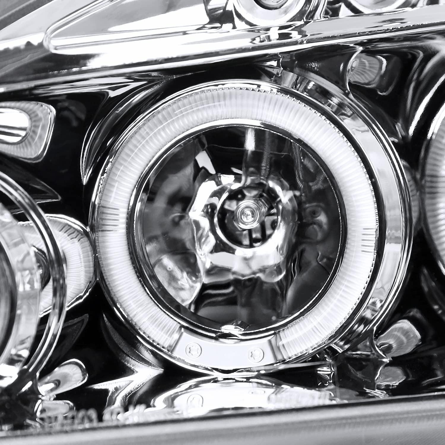 Spec-D Tuning  Halo LED Projector Headlights for 03 to 07 Honda Accord- Chrome - 10 x 25 x 26 in.