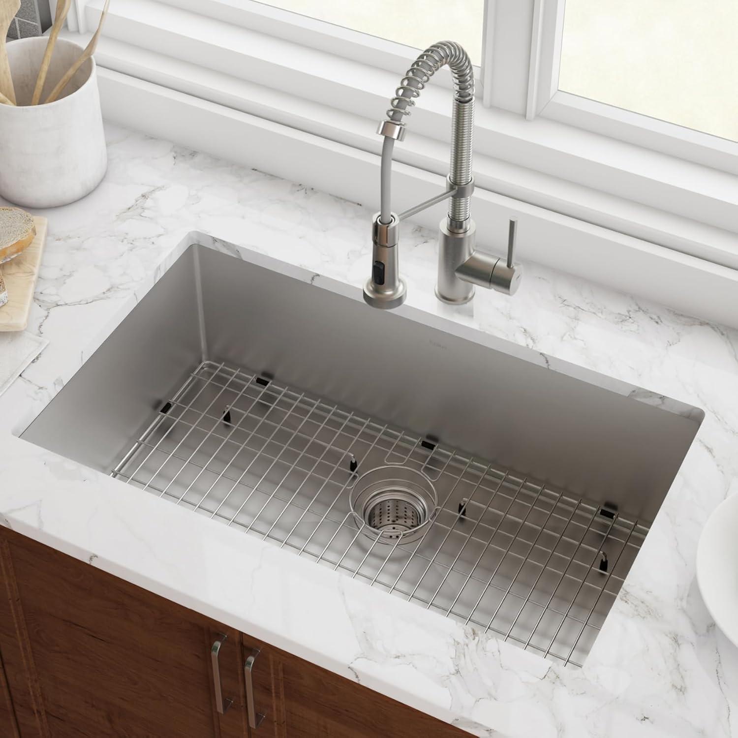 28-Inch Stainless Steel Undermount Single Bowl Kitchen Sink