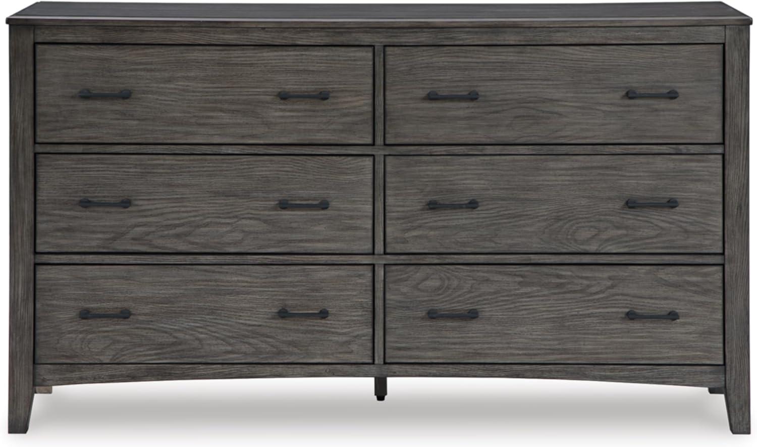 Gray Transitional Dresser with Felt Lined Drawers and Ball Bearing Slides