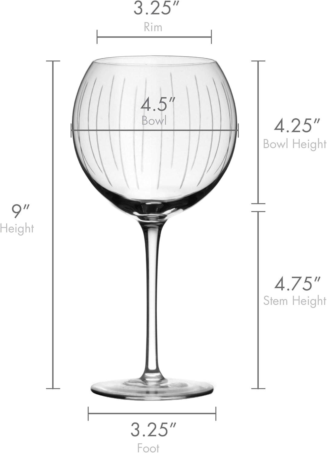 Set of 4 Clear Crystal Balloon Goblet Wine Glasses