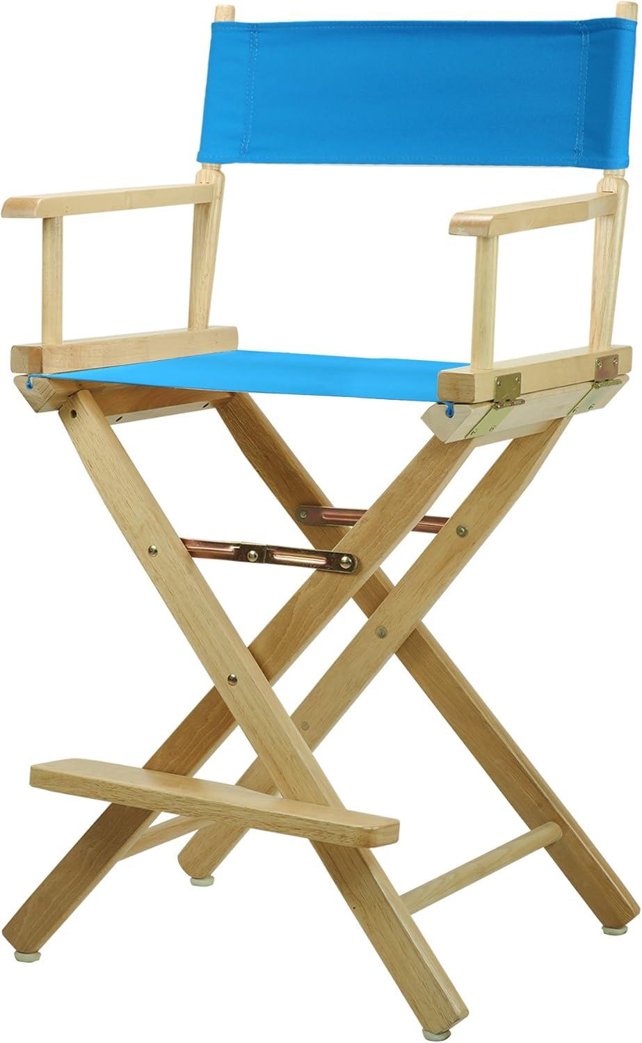 Natural Wood Director's Chair with Turquoise Canvas