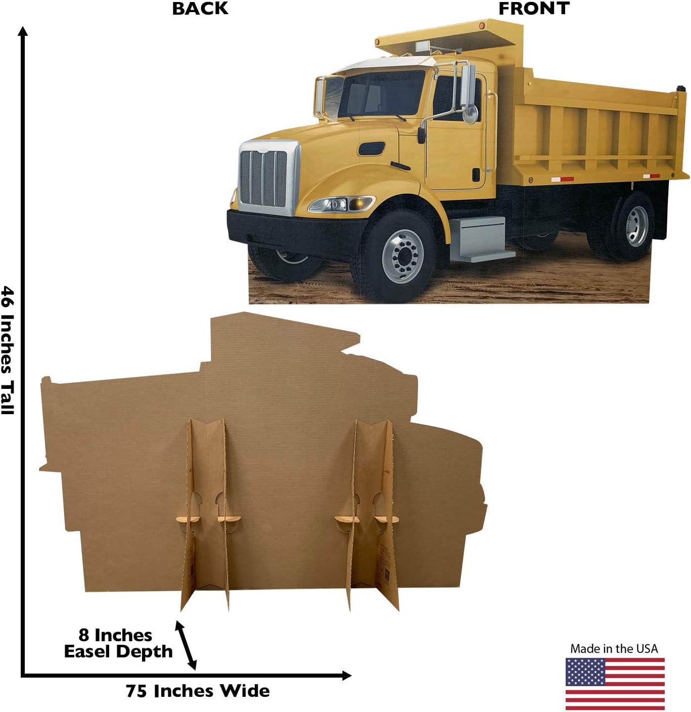 Life-Size Yellow Construction Dump Truck Cardboard Standup