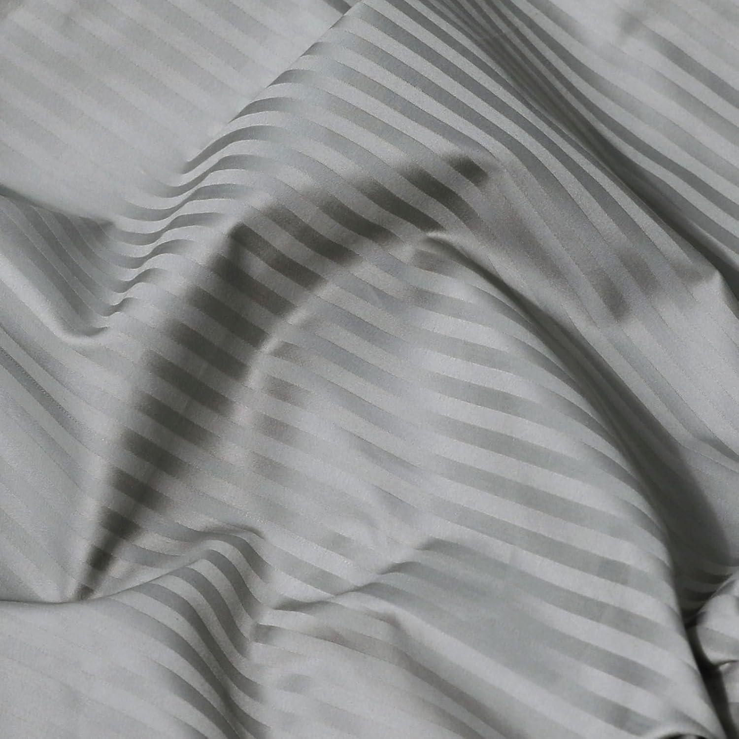 Feather & Stitch NY Luxurious 500 Thread Count Sateen Damask Stripe | 100% Cotton Bedding sheet set | 18" Deep Pocket |