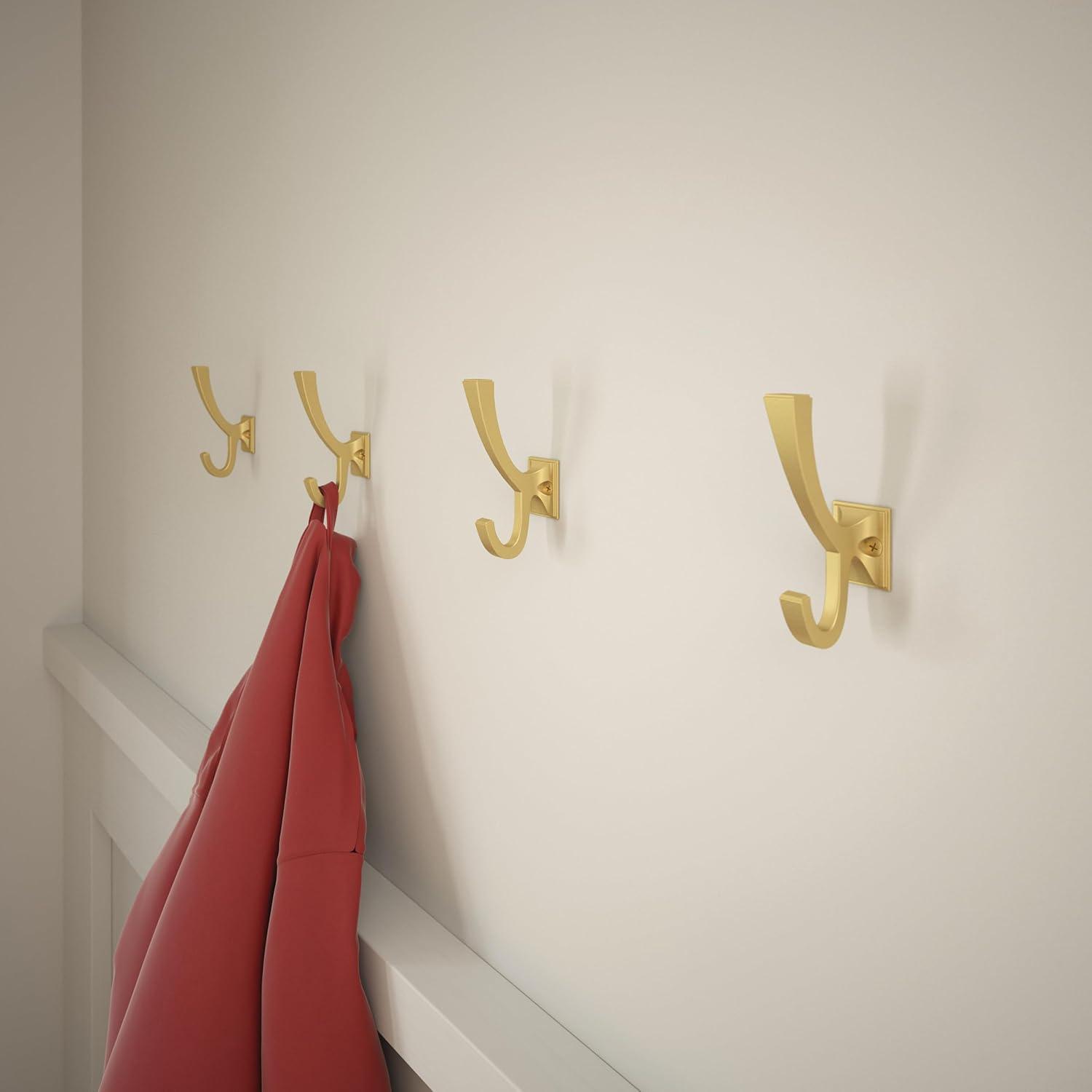 Modern Gold Double Hook Wall Mount Hanger