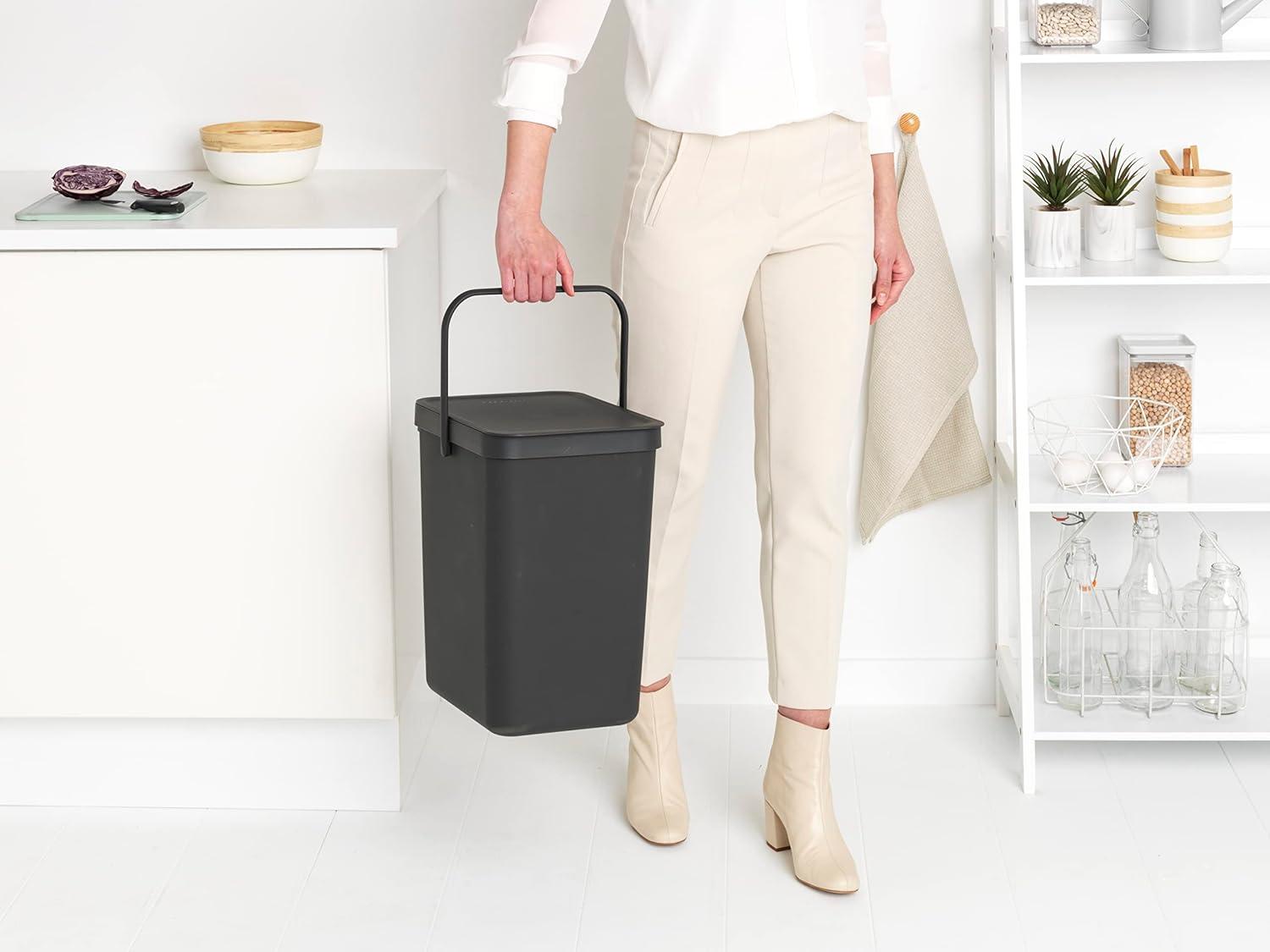 Brabantia Sort & Go Plastic Recycling Bin, 6.6 Gallon