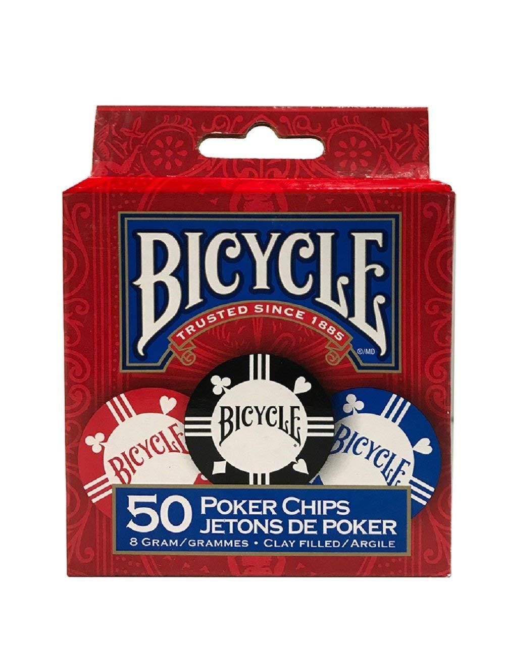 Bicycle 50 Count 8 Gram Clay Poker Chips