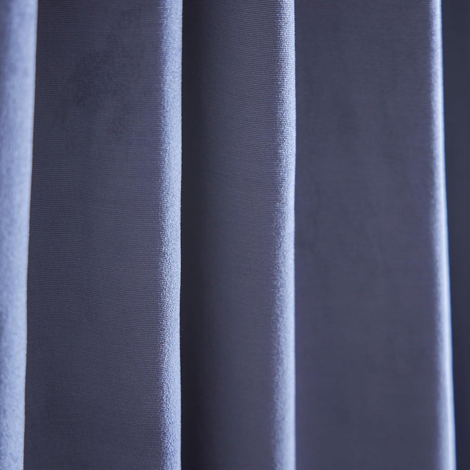 Midnight Navy Velvet Blackout Rod Pocket Curtain Panels