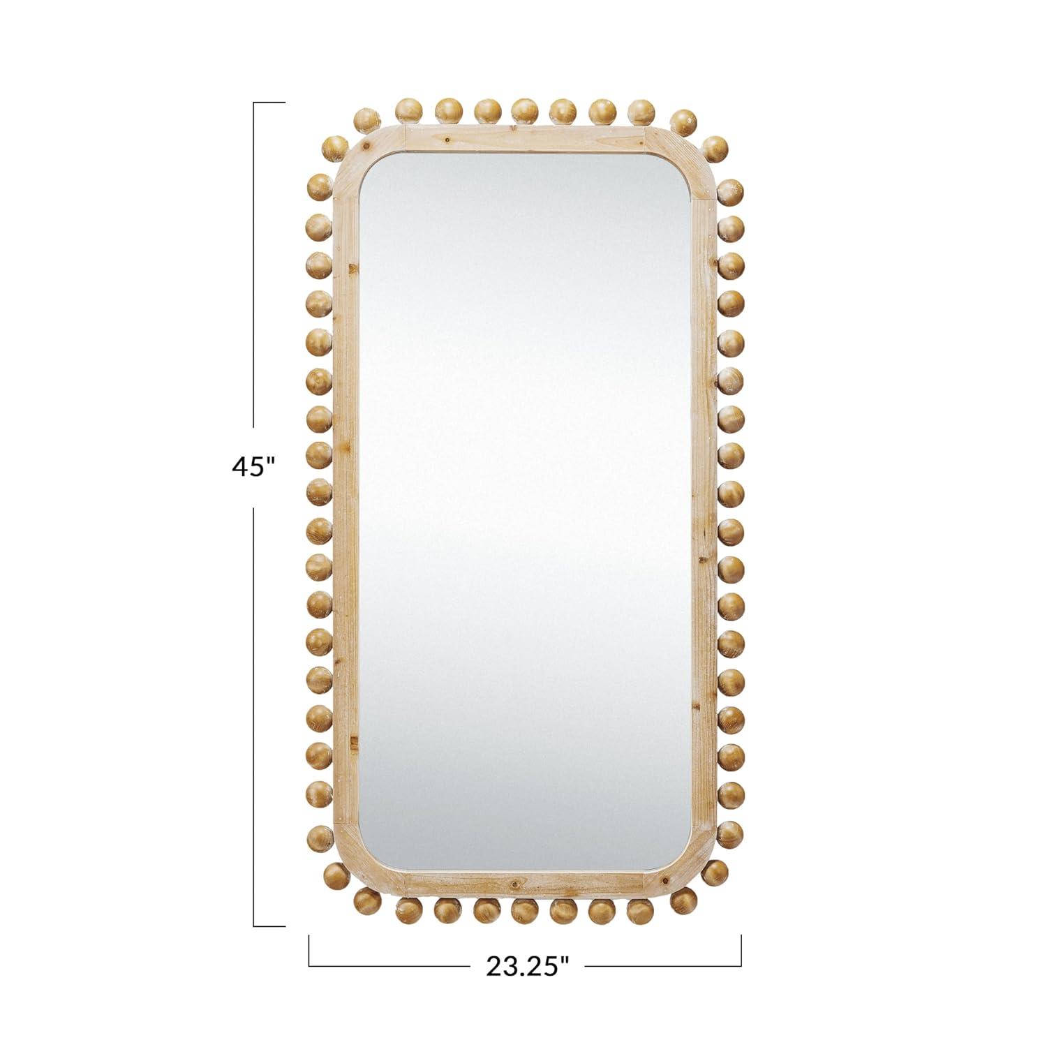 Creative Co-Op Firwood Boho-Southwestern Rectangular Wall Mirror, Natural