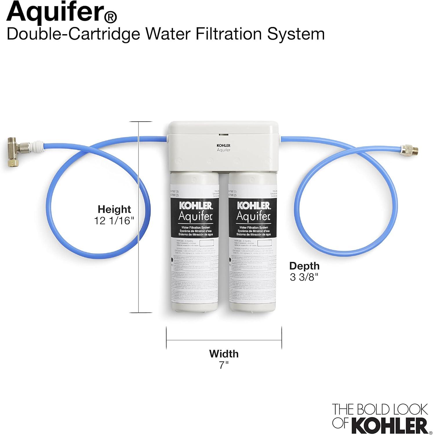 Kohler Aquifer Double-Cartridge Water Filtration System