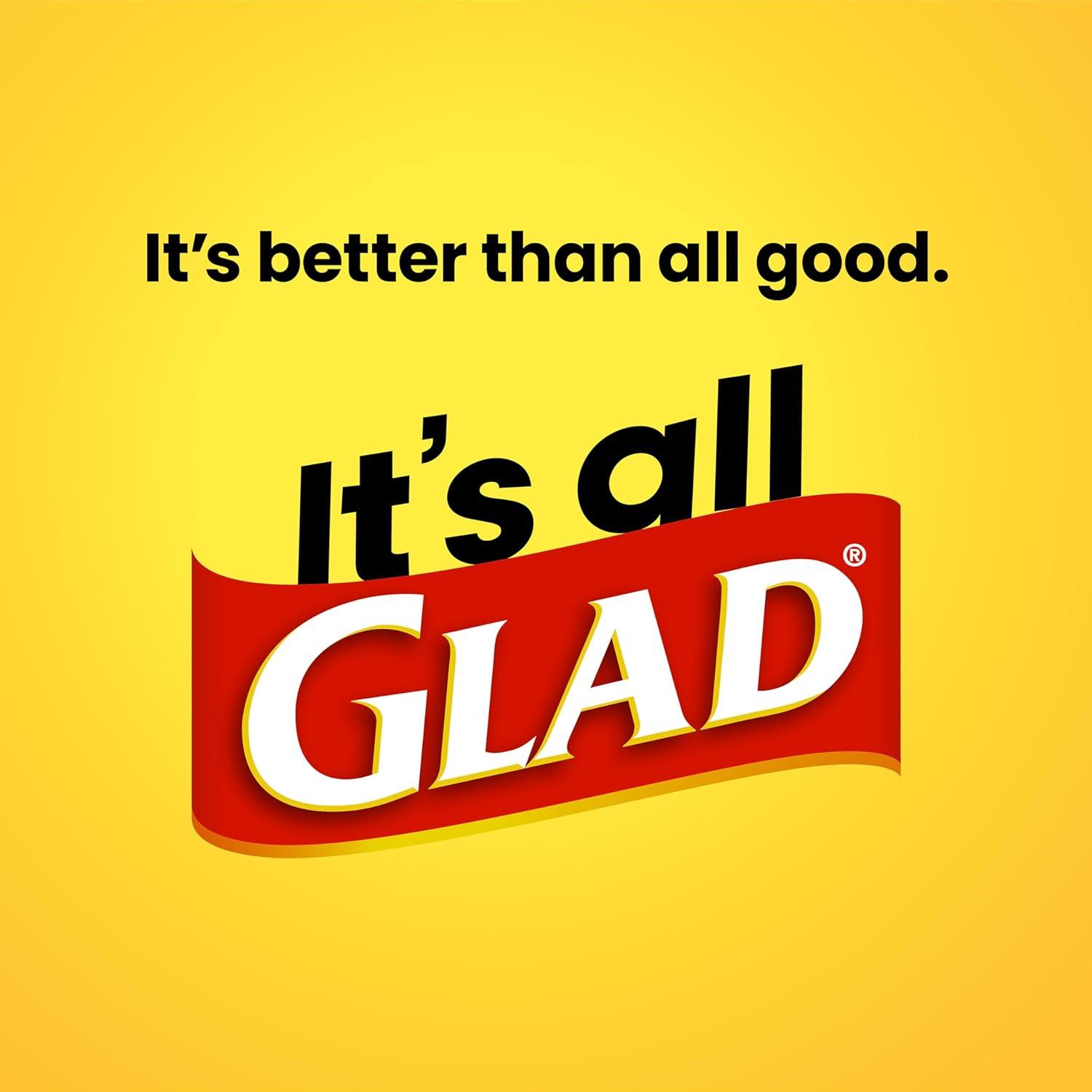 Glad Large Drawstring Trash Bags, Forceflex 30 Gallon Black Trash Bags, 25 Count