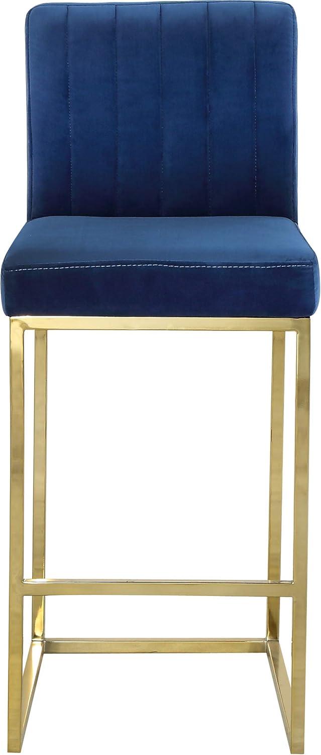 Meridian Furniture Giselle 26"H Velvet Counter Stool in Navy