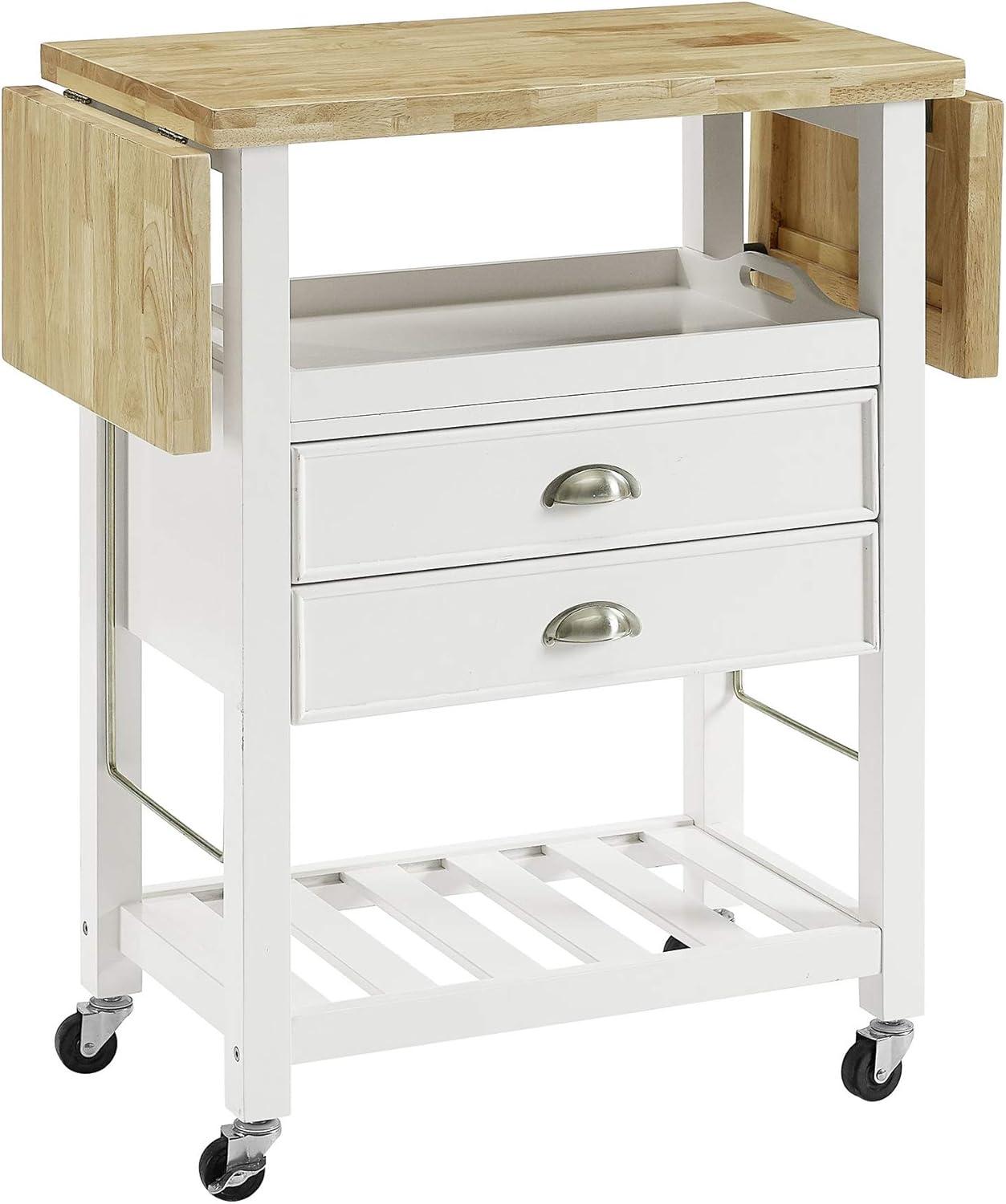 Bristol Double Drop Leaf Kitchen Cart White - Crosley